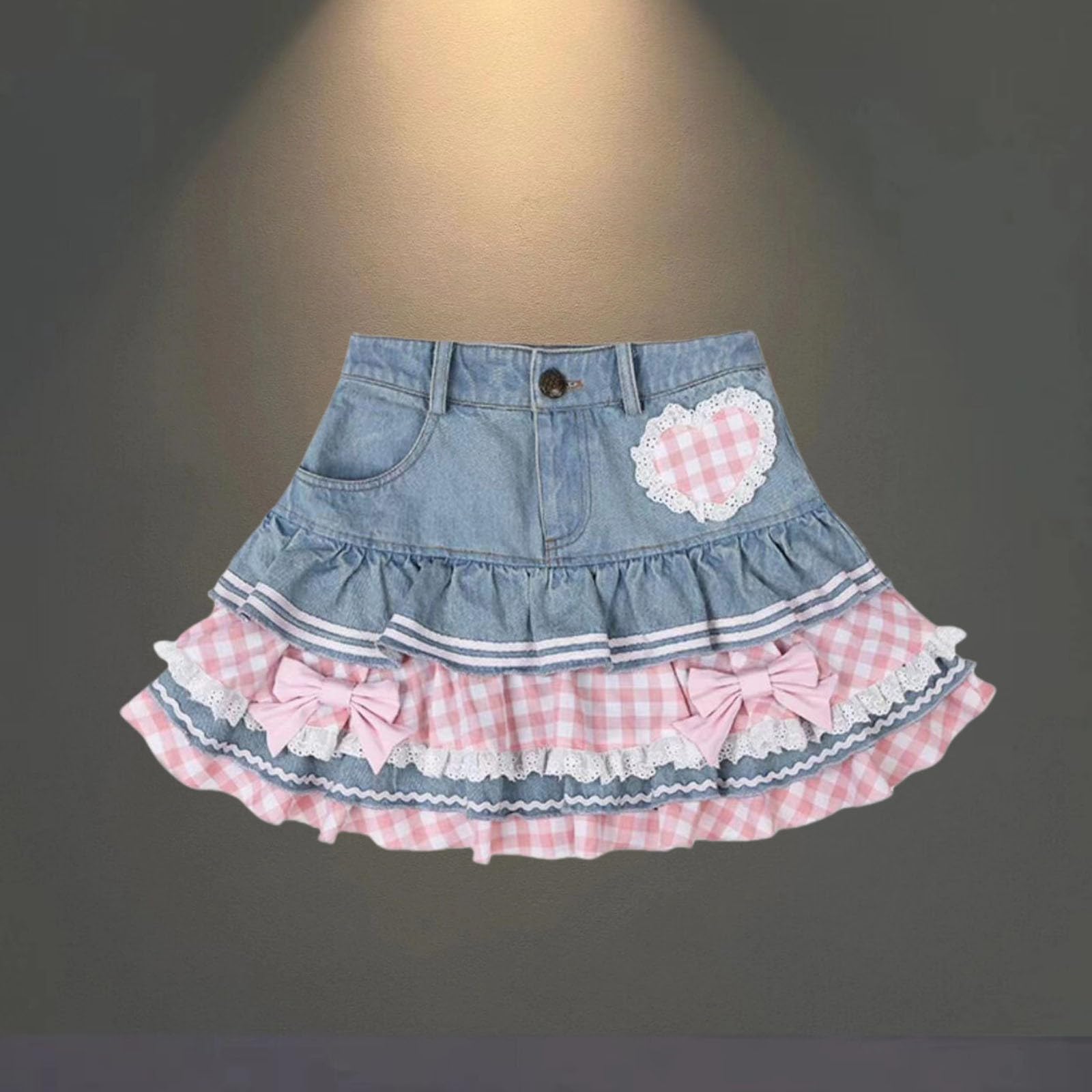 Gonna Elegante Donna Invernale,Gonna in Denim Casual Elegante con Pieghe testurizzate per Uso Quotidiano Capo Versatile Moda Comoda Ideale Occasioni
