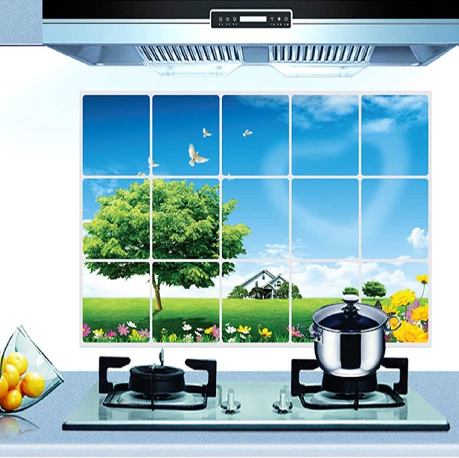 JAAMSO ROYALS Multi Colour Natural Design Removable Vinyl Oil Proof Heat Resistant Tile Kitchen Wall Sticker (75 CM X 45 CM) (B0895ZSN33) Amazon Price History, Amazon Price Tracker