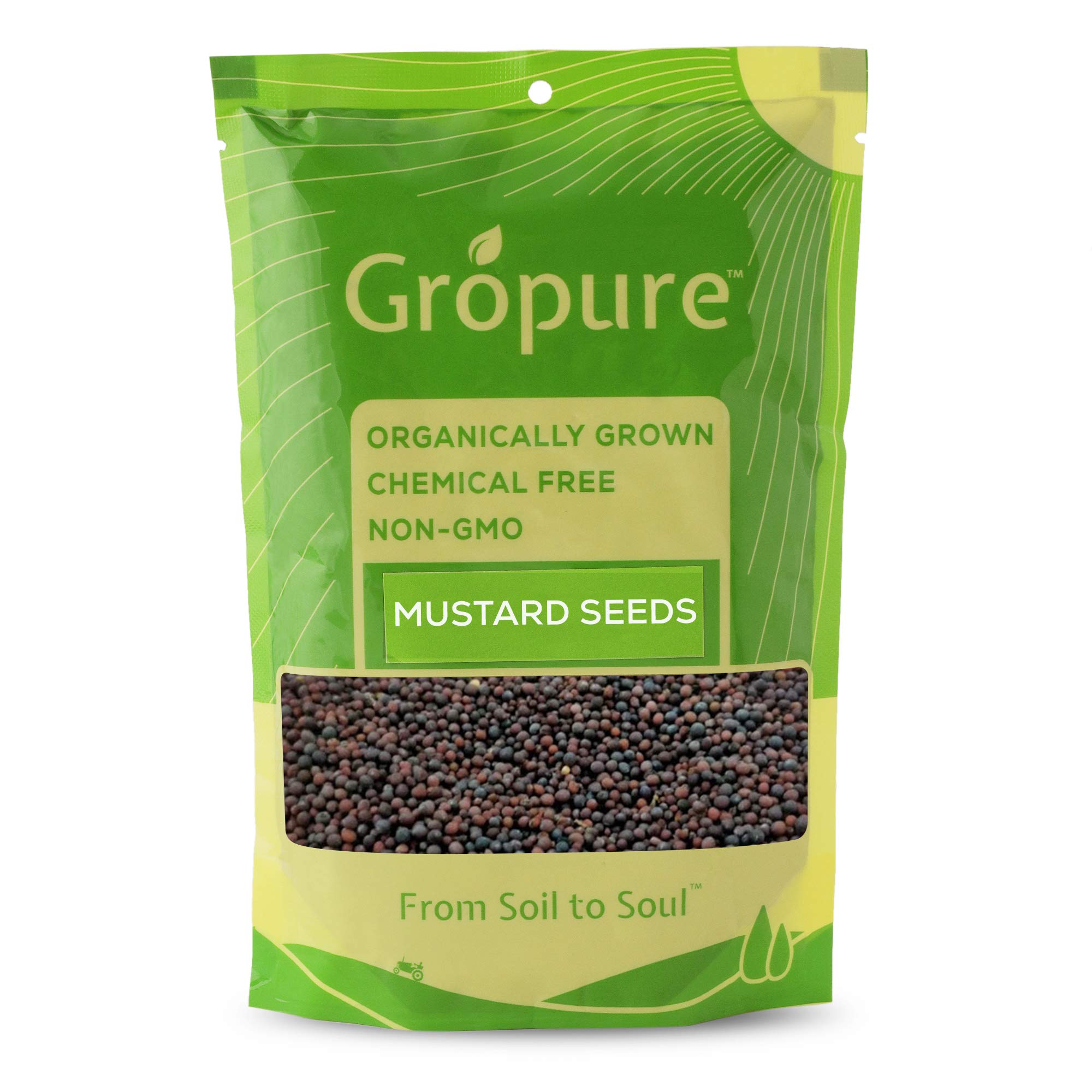 GroPure Organic: From Soil to Soul - Mustard Seeds - 200g I Rye Seeds I Sarson I Taste the Best Indian Spices I Authentic Aroma, Colour and Texture I QUALITY SPICES I Quality Mustard