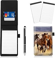 Vista 24 de Juego de 4 soportes para bloc de notas de tamaño de bolsillo, de piel sintética, mini bloc de notas con 2 bloc de notas pequeños y lápiz capacitivo