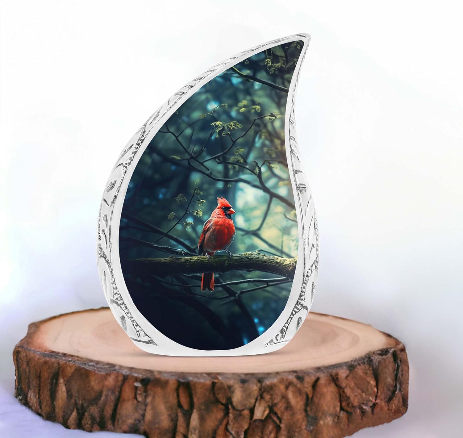 Large Red Cardinal Urns for Human Ashes Adult Male & Female, Cremation Urn for Human Ashes Adult Women, Memorial Decorative Urn 10 Inch