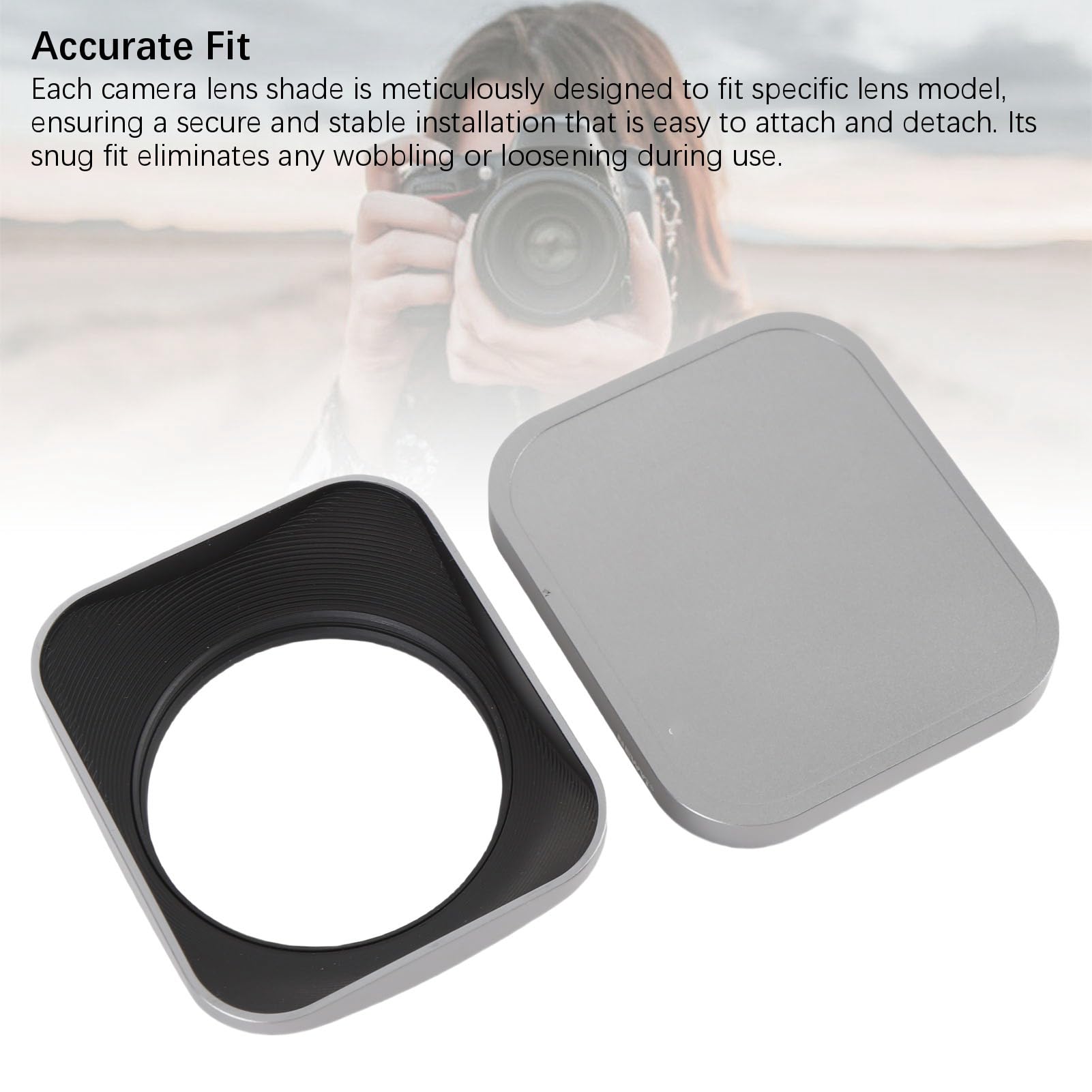 GOWENIC Paraluce Leggero in Lega di Alluminio |Paralume Quadrato con Cappuccio vestibilità Precisa e Protezione Antiriflesso (52 mm)