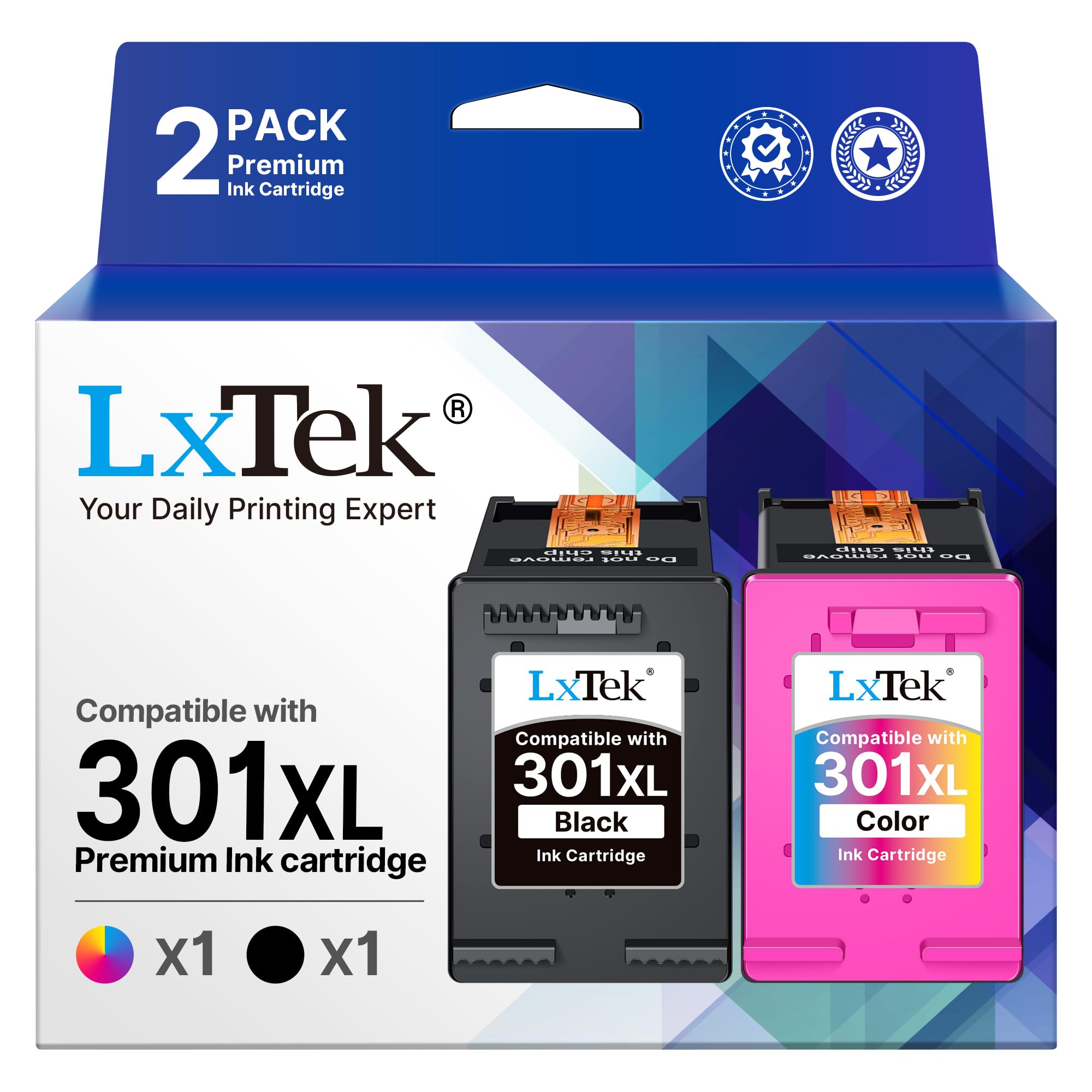 LxTek 301 XL Compatible pour HP 301 301XL Cartouche pour Envy 4500