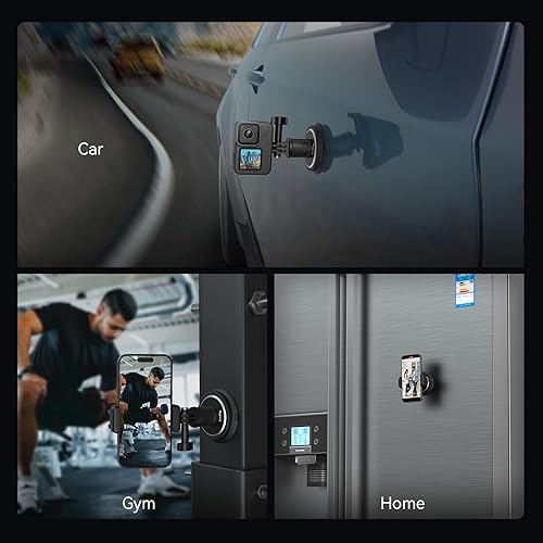 Miniatura 8 de SMALLRIG Soporte magnético para Gopro, con ventosa 2 en 1, potente cámara de montaje exterior para Gopro, para Insta360 y teléfono, rotación de 360