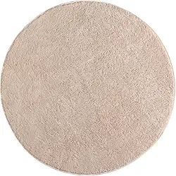 Tapete Redondo 1 Metro Quarto Sala Escritório Conforto Maciez e Elegância Para Transformar Seu Ambiente (Perola)