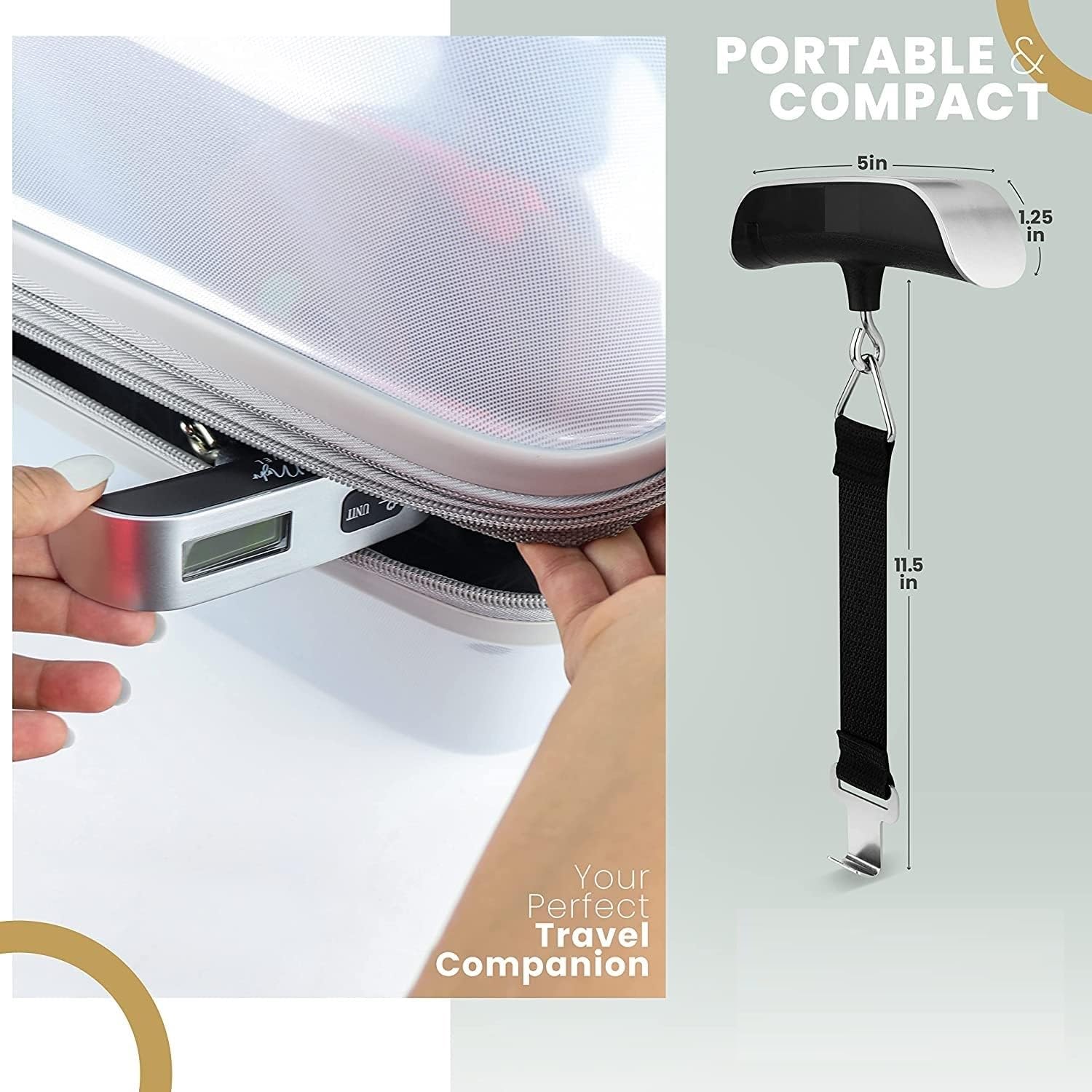 NETXE Digital Luggage Weighing Scale, Weight Machine for Luggage,Gift for Traveler Suitcase Handheld Weight Scale (Weight Limit: 50 Kg) (Silver) (Luggage Scale A10) 2
