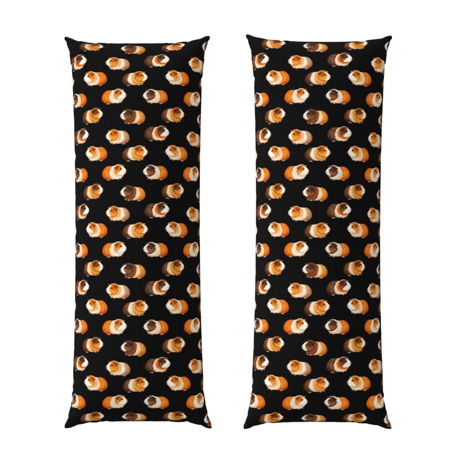 Body Pillow Protector Cover 20x60 Cute Cartoon Guinea Pigs Black, Soft Microfiber Pillowcase with Zipper, Wrinkle Shrinkage Resistant, for Bed Couch Sleeping