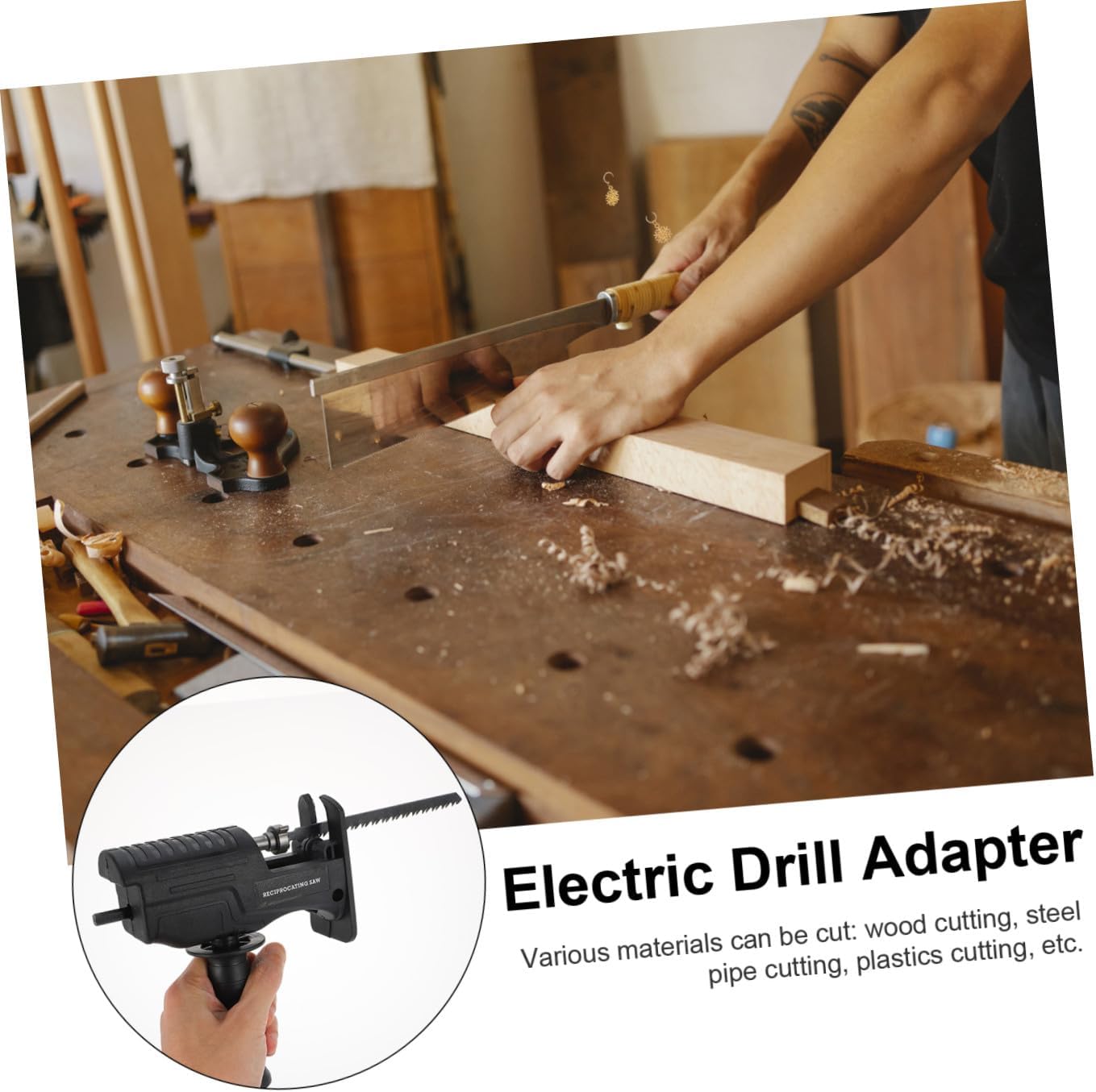 Fine Material Electric Drill Modified Chainsaw Saw Kit Portable Woodworking Cutting Tool Comfortable Handle Quick Replacement
