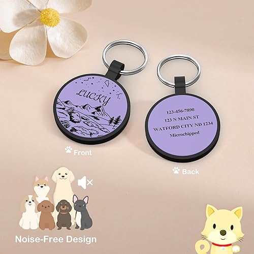 Miniatura 4 de Placa de identificación silenciosa de silicona para perro, no más tintineos y resistente al agua, etiqueta de identificación personalizada para