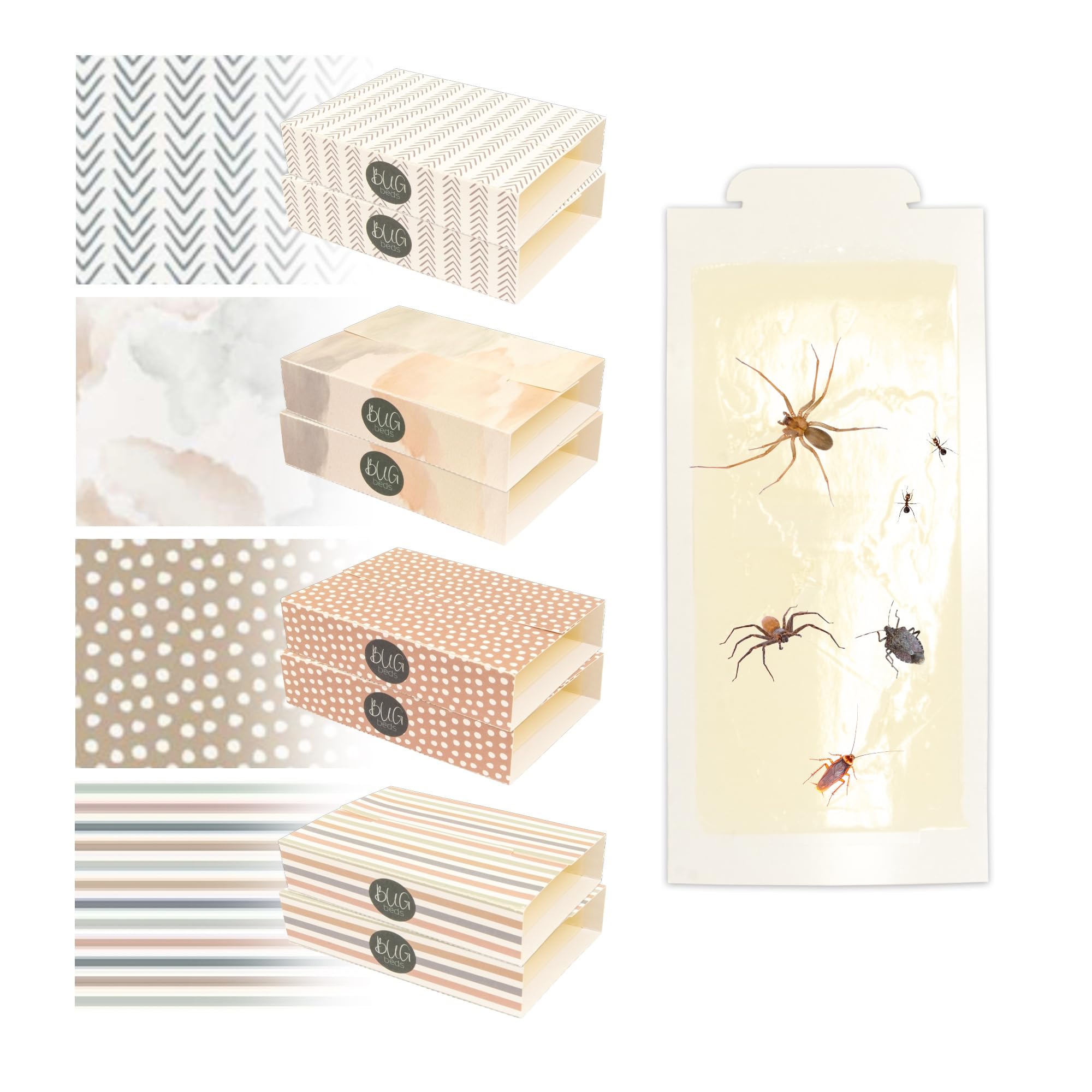 Paquete de 40 trampas adhesivas para insectos "camas de insectos", almohadillas de pegamento decorativas, estéticas, no tóxicas, para interiores, control de plagas, ratón, araña, chinches, cucaracha,