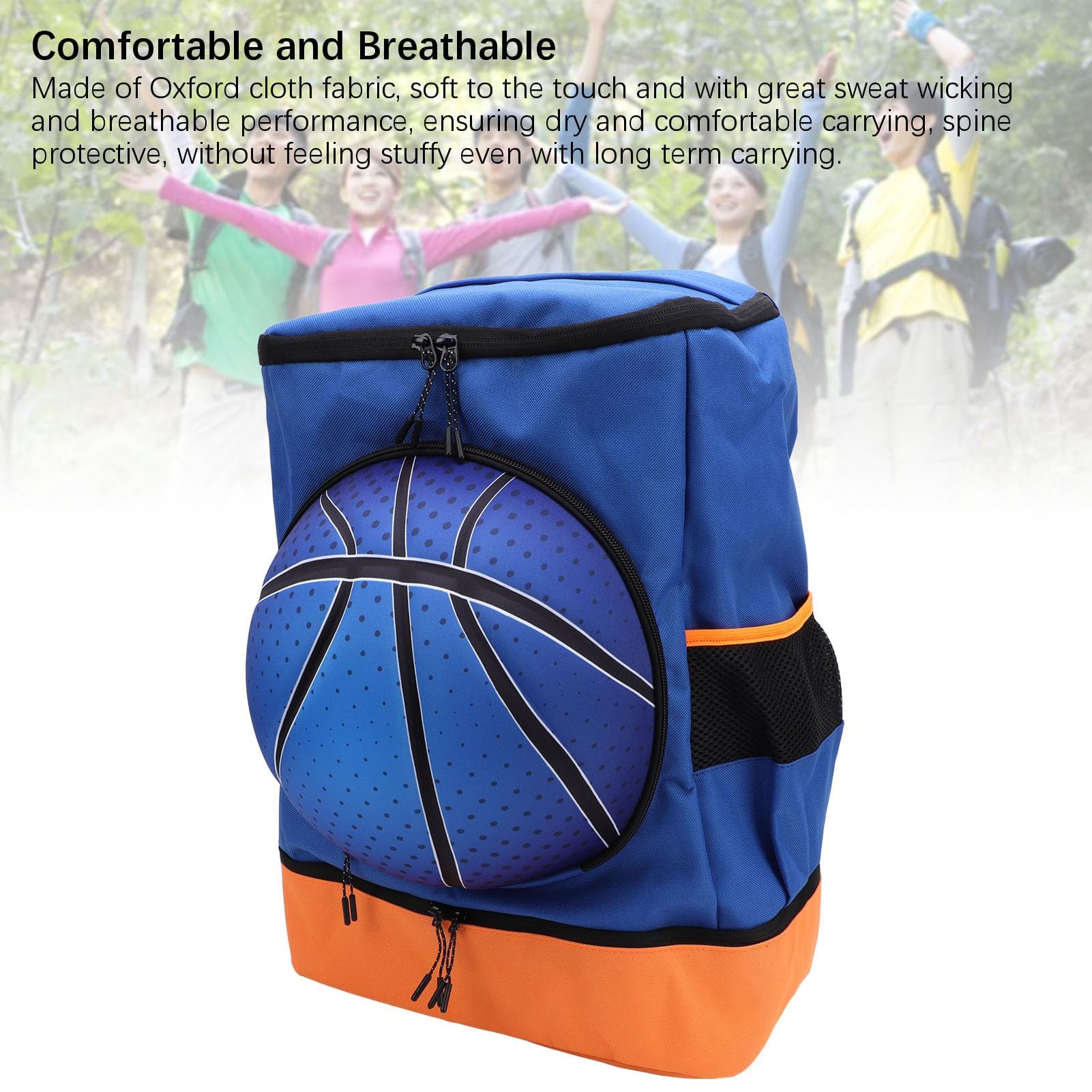 Mochila con compartimento para zapatos, mochila deportiva de tela Oxford, transpirable para voleibol, fútbol y otros deportes (talla 4)
