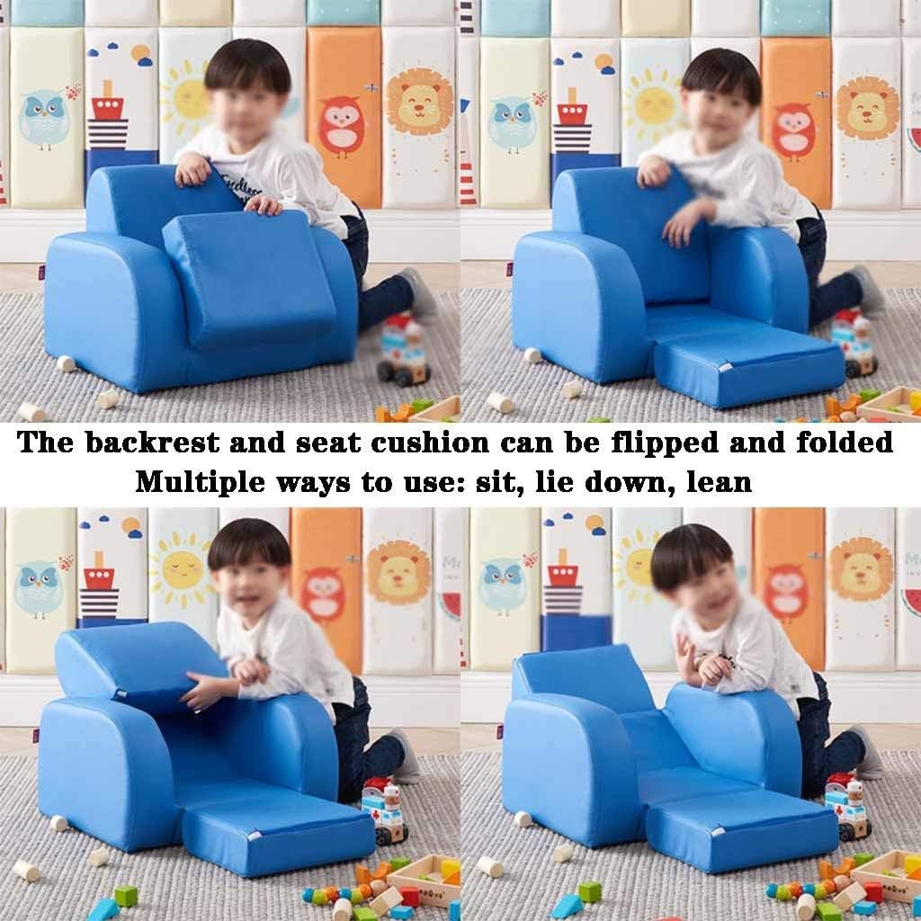 Couch Small Sofa Seats in The Bedrooms for Boys and Girls Nursery Three-Purpose Backrest Armchair Suitable for Under 4 Years Old Load-Bearing 50kg (Color : Verde Size : 404550cm) (Dark Blue 40*45*50