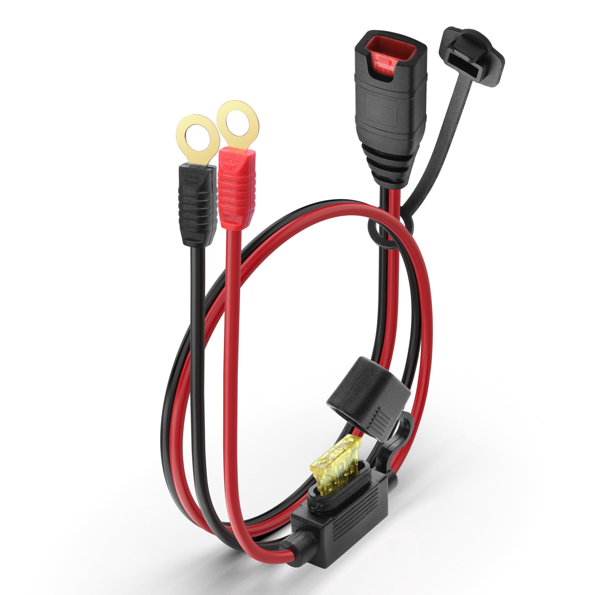 YAODHAOD Wire Harness Compatible with NOCO(R) GC008 X-Connect, 16 AWG M10 (3/8in) XL Eyelet Terminal Connector,Smart Battery Chargers Extension Eyelet Terminal Accessory (2PCS) (M10, 1PCS)