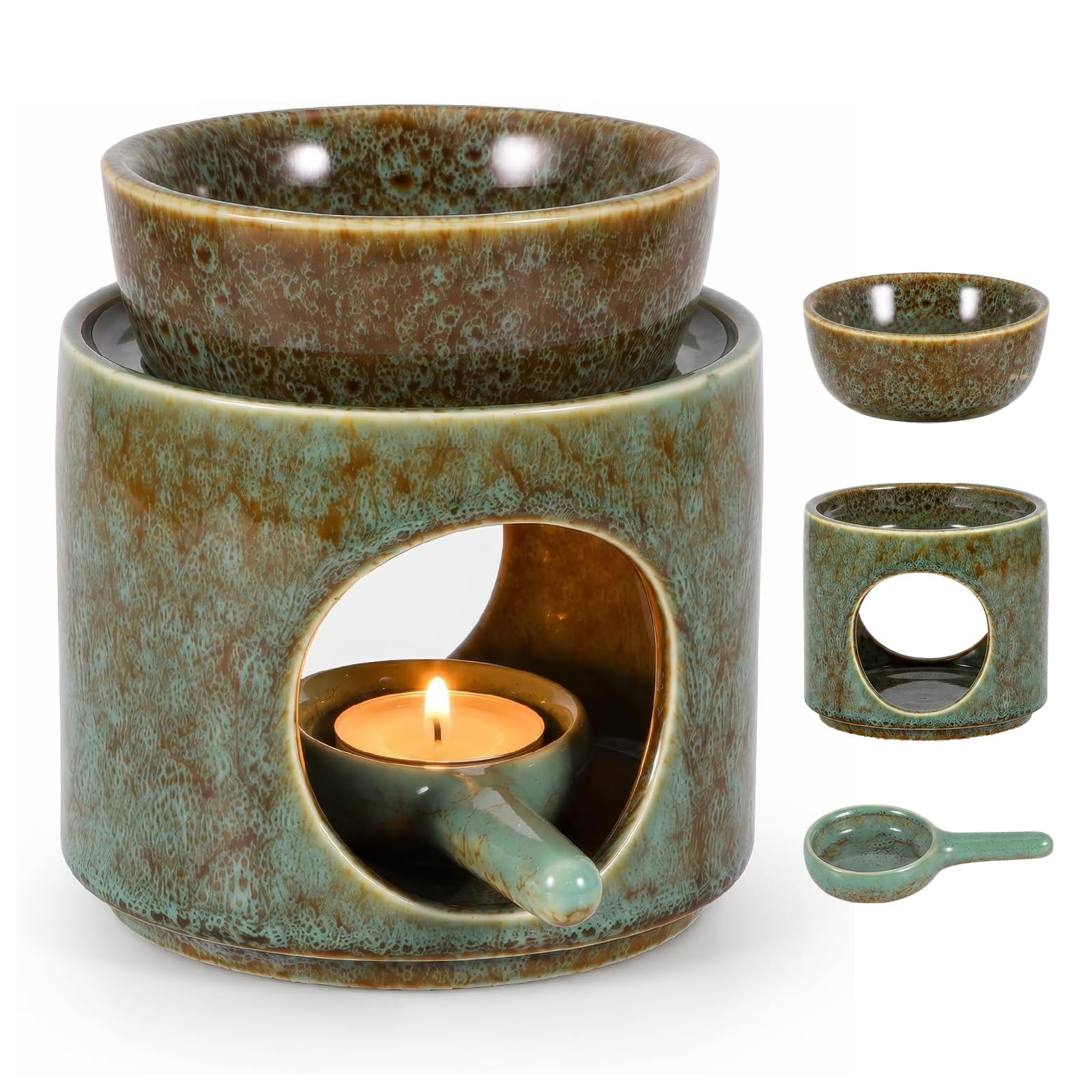 Wax Melt Burners With Tealight Holder,Oil Burner For Home Bedroom Decor