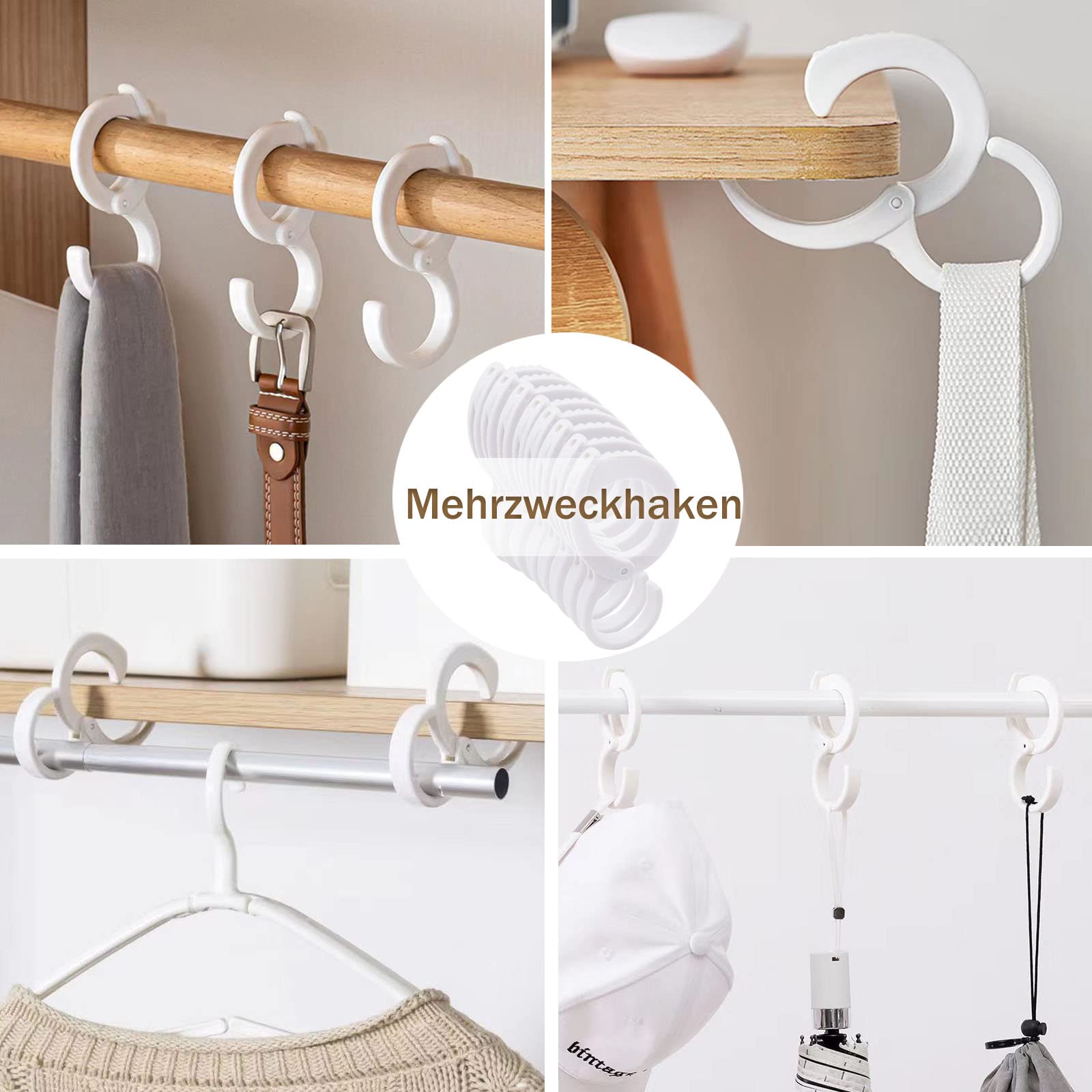 AAED 14 Stück S Haken, Haken zum Einhängen, Anti-Drop Aufhänger