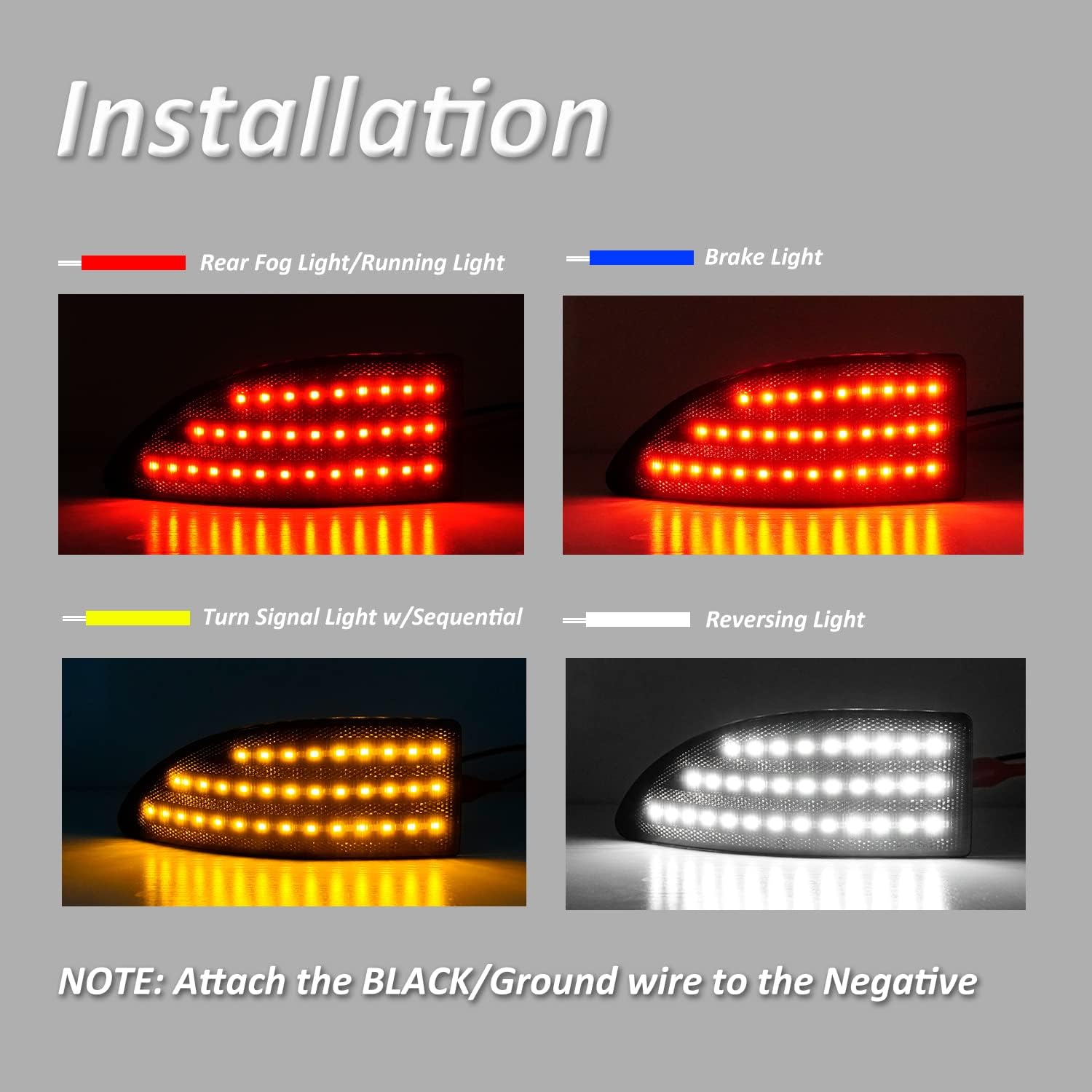 Bestview 4-In-1 Rear Bumper Reflector Light Assembly Compatible with Lexus IS250 IS350 IS-F 2006-2012, Function as Running Light Brake Light Reverse Light Turn Signal Light (Smoke Len)
