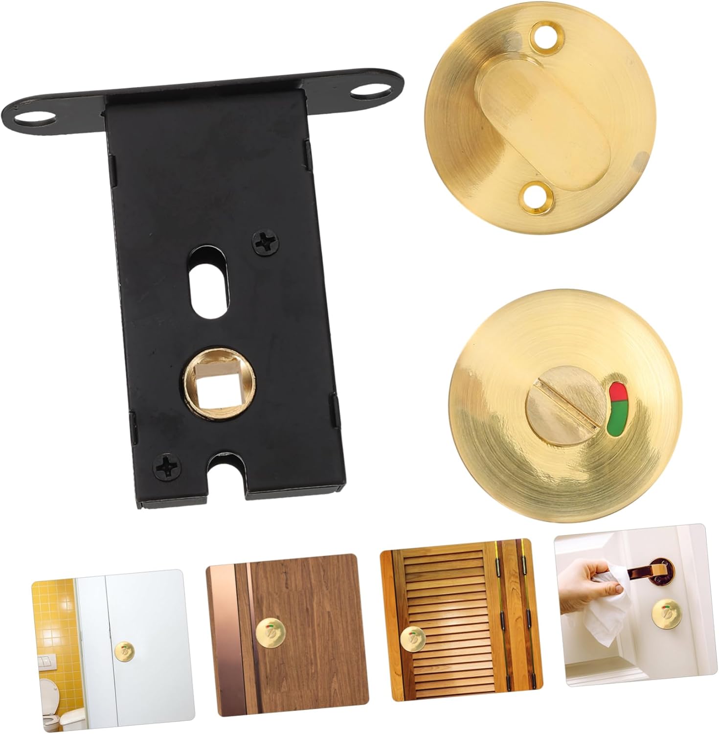 Public Restroom Indicator Lock Bathroom Partition Door Locks Green Red Occupied Vacant Sign Zinc Alloy Easy Installation for Commercial Use