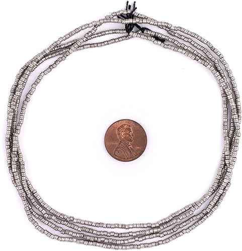 Miniatura 2 de TheBeadChest Cuentas Heishi dobles plateadas (0.079 in)