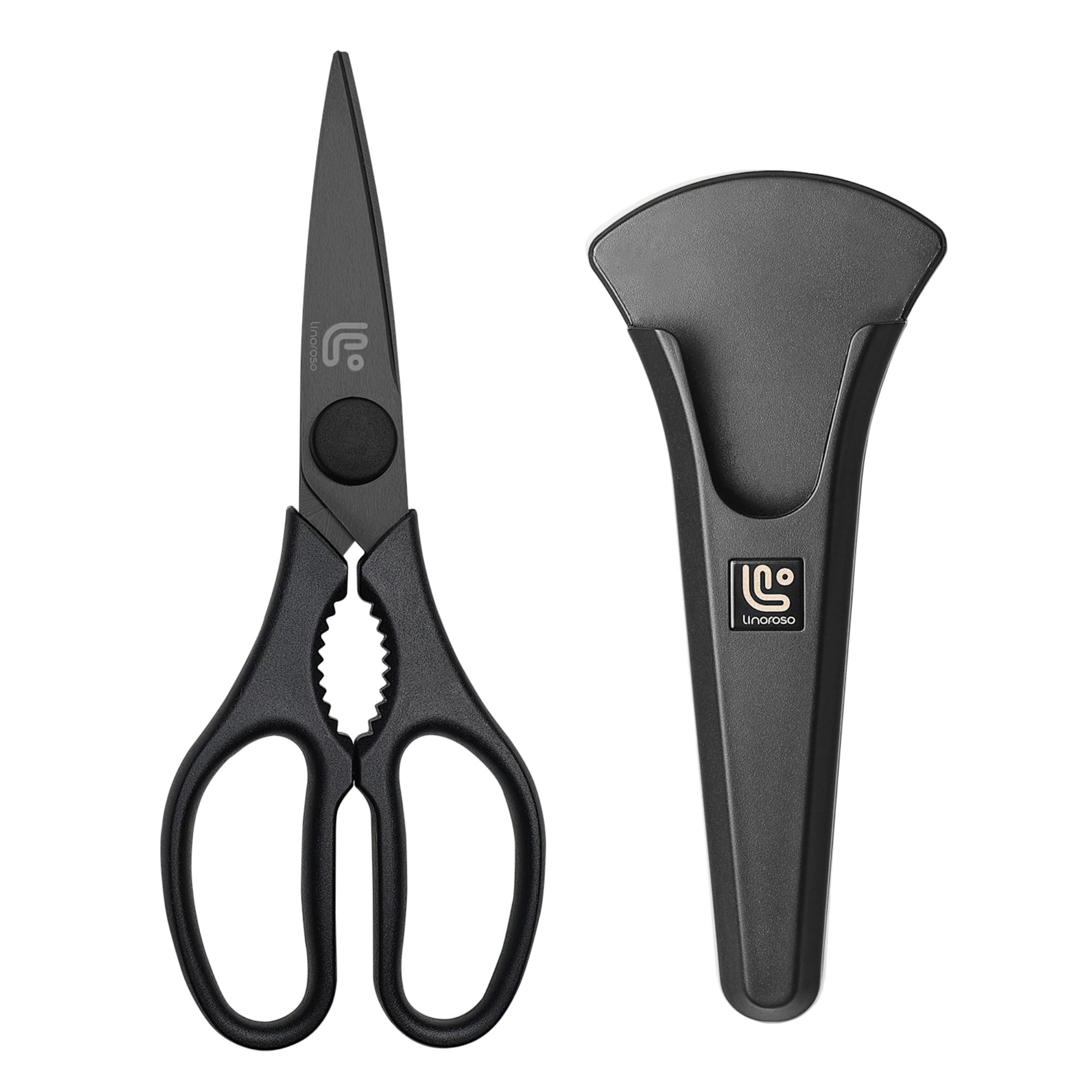 Linoroso Kitchen Scissors All Purpose with Magnetic Holder for Refrigerators, Dishwasher…
