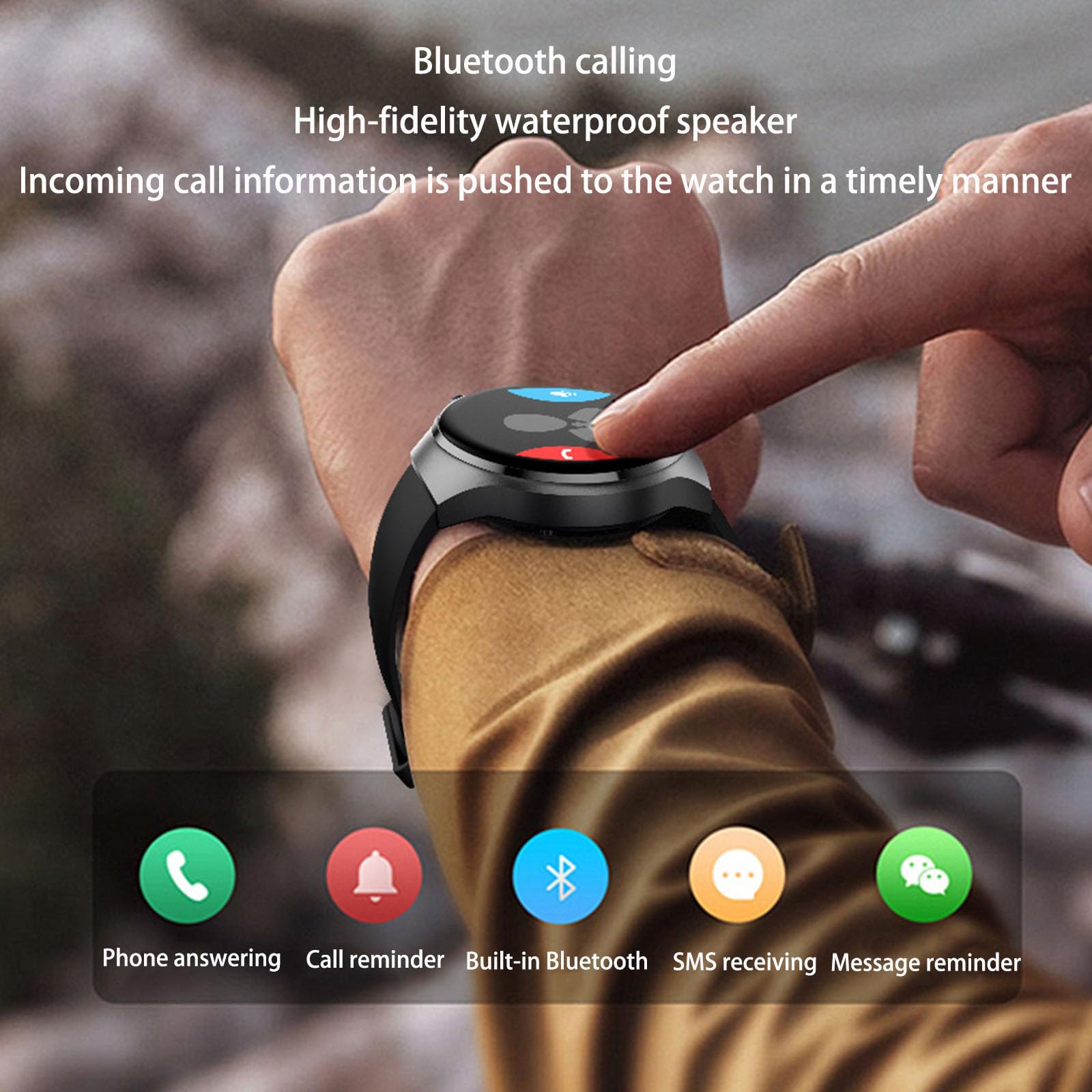 Reloj Inteligente, Pantalla Grande HD De 1,6", con Rastreador De Actividad Física, Llamadas Bluetooth, Monitoreo De Salud, Control De Acceso NFC, Smartwatch Deportivo Resistente Al Agua IP67,D