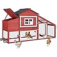 Best Choice Products 80in Outdoor Wooden Chicken Coop Multi-Level Hen House, Poultry Cage w/Ramps, Run, Nesting Box, Wire Fence, 3 Access Areas