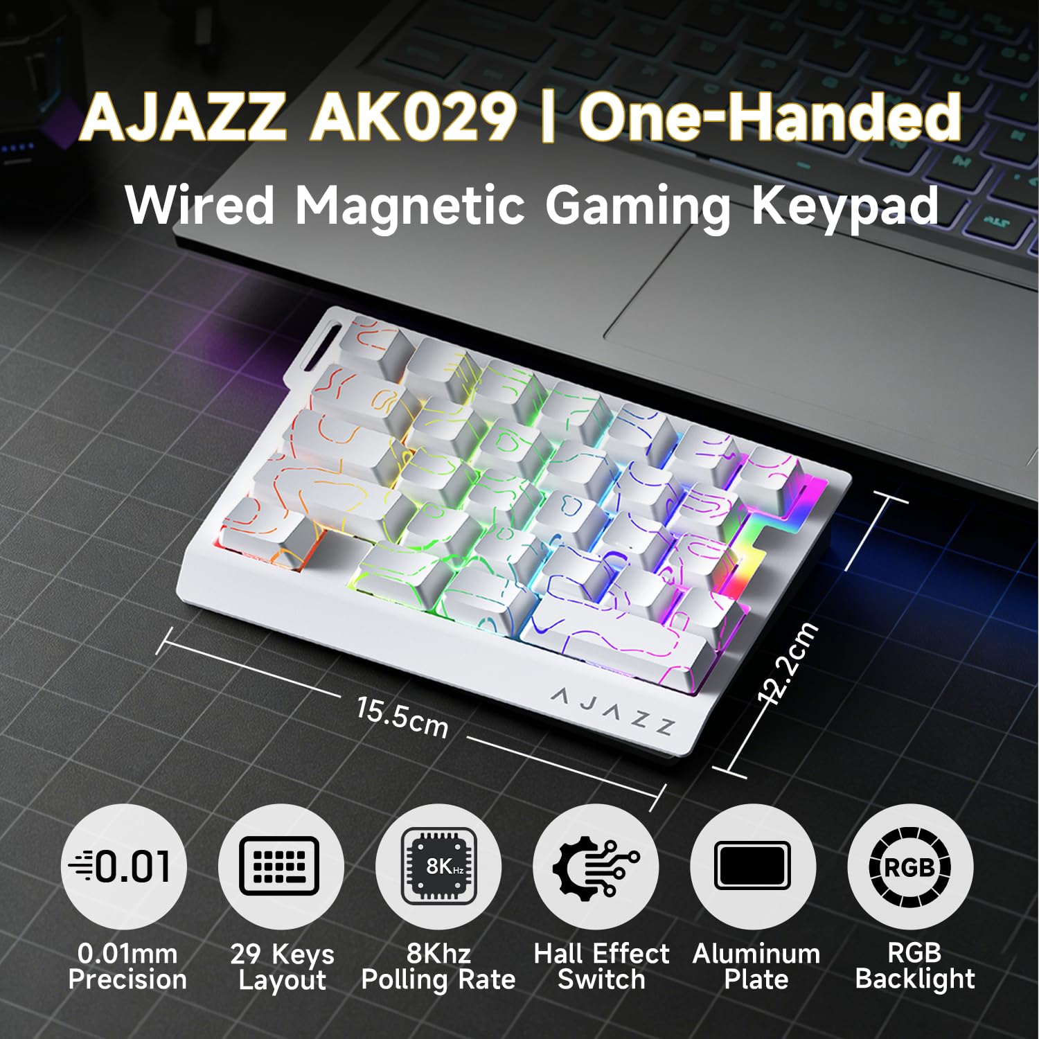 Amazon.com: AJAZZ AK029 Wired One-Handed Hall Effect Mechanical