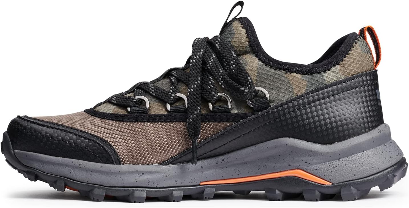 BASS OUTDOOR Women's Trek Ultralite Hiker Hiking Shoe, GRN CAMO/BLK, 11