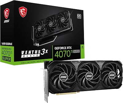 msi GeForce RTX 4070 Ti Super 16G Ventus 3X Black OC Graphic - best nvidia geforce rtx 4070 ti super