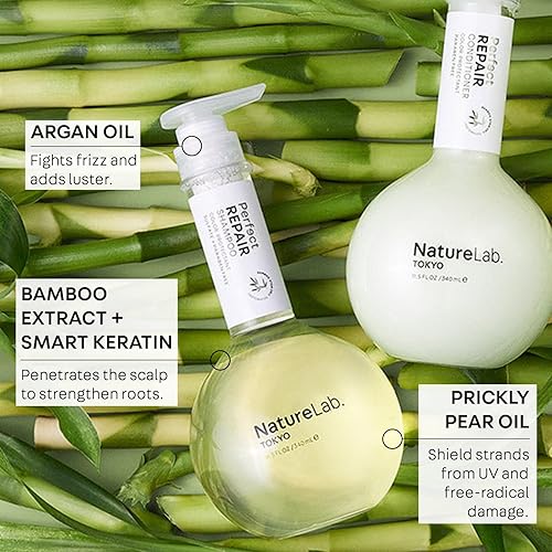 Miniatura 4 de NATURELAB. TOKYO Perfect Repair Shampoo - Champú hidratante para ayudar a revitalizar el cabello dañado y teñido con células madre de bambú,