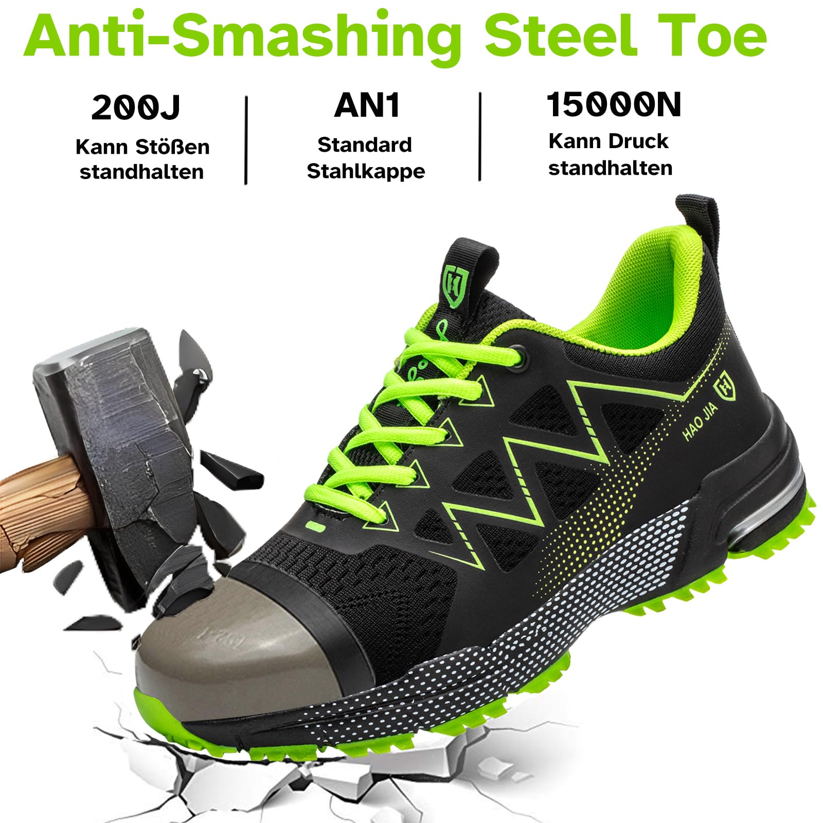 Zapatillas de seguridad para hombre y mujer, ligeras, transpirables, con puntera de acero, antideslizantes, botas de trabajo de construcción, zapatillas industriales