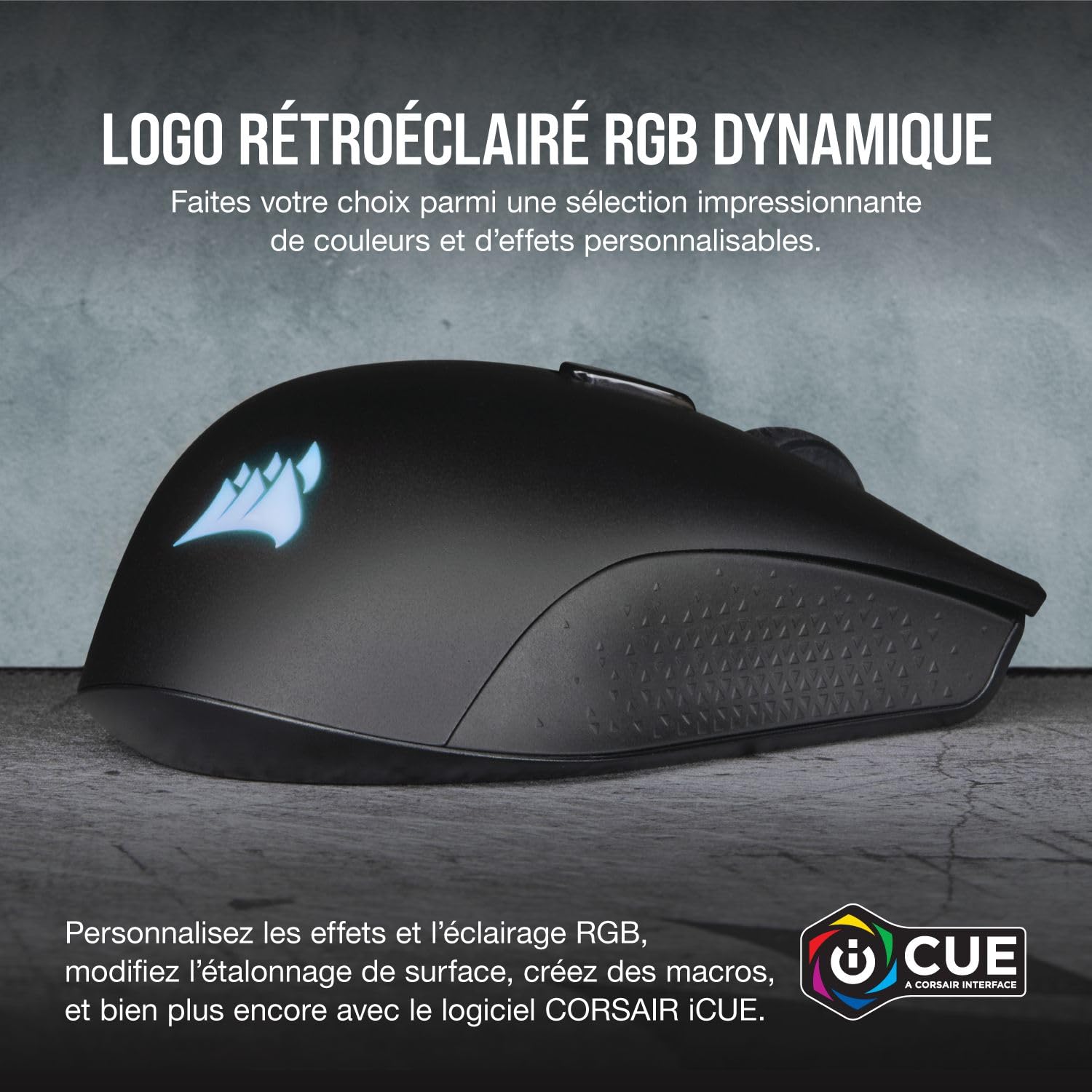 Corsair Harpoon Pro RGB, FPS/MOBA Souris Gaming, 12000DPI – Noir | Optique Capteur, Légère, 6 Boutons Programmables, Rétroéclairage LED