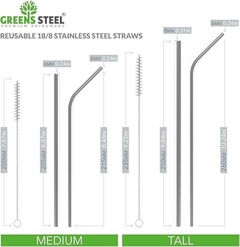 Miniatura 3 de Greens Steel pajitas de acero Inoxidable, M