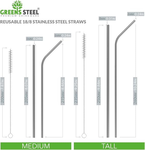 Stainless Steel Straws (Medium)