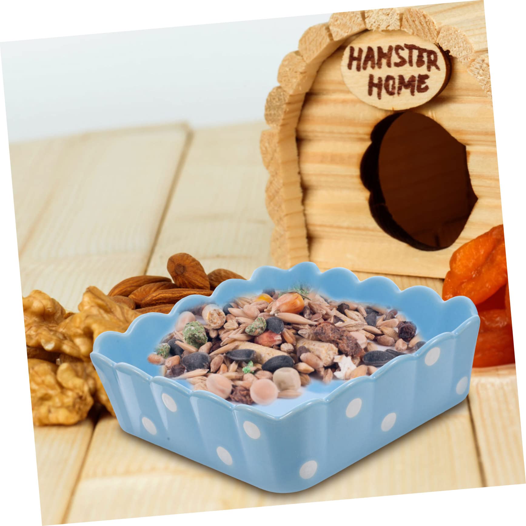 Mikikit Ceramic Feeding Bowl for Hamsters Guinea Pigs Rabbits Smooth Easy to Pet Food Dish Spills for Design