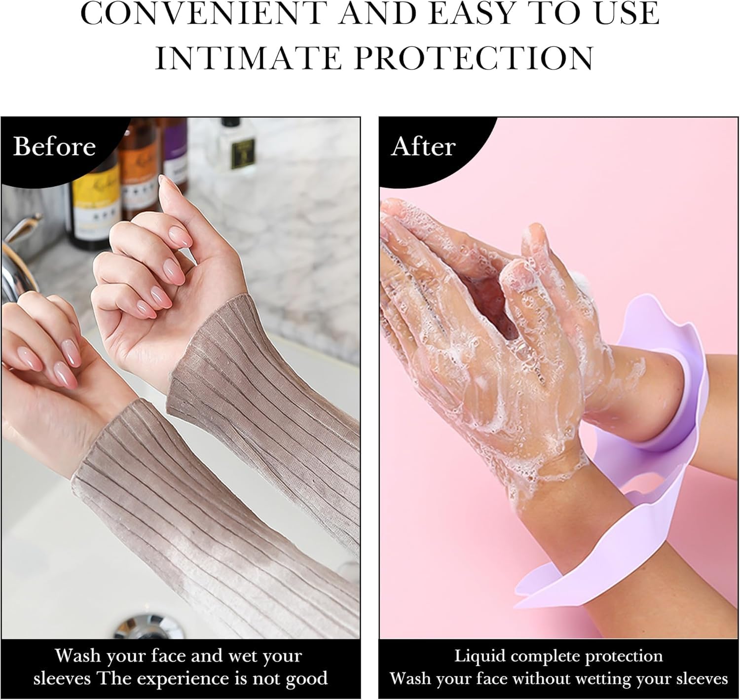 Orbica Silicone Face Washing Wristbands for Women – Soft Absorbent Wrist Band for Preventing Water Mess During Skincare, Makeup, and Face Wash Routine (Multi-1 Pair) 2