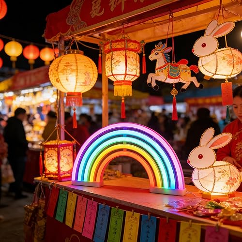 Miniatura 8 de QiaoFei - Nube de neón con luz LED, lámpara de noche de neón para decoración de habitación de niños, para suministros de fiesta, accesorios de