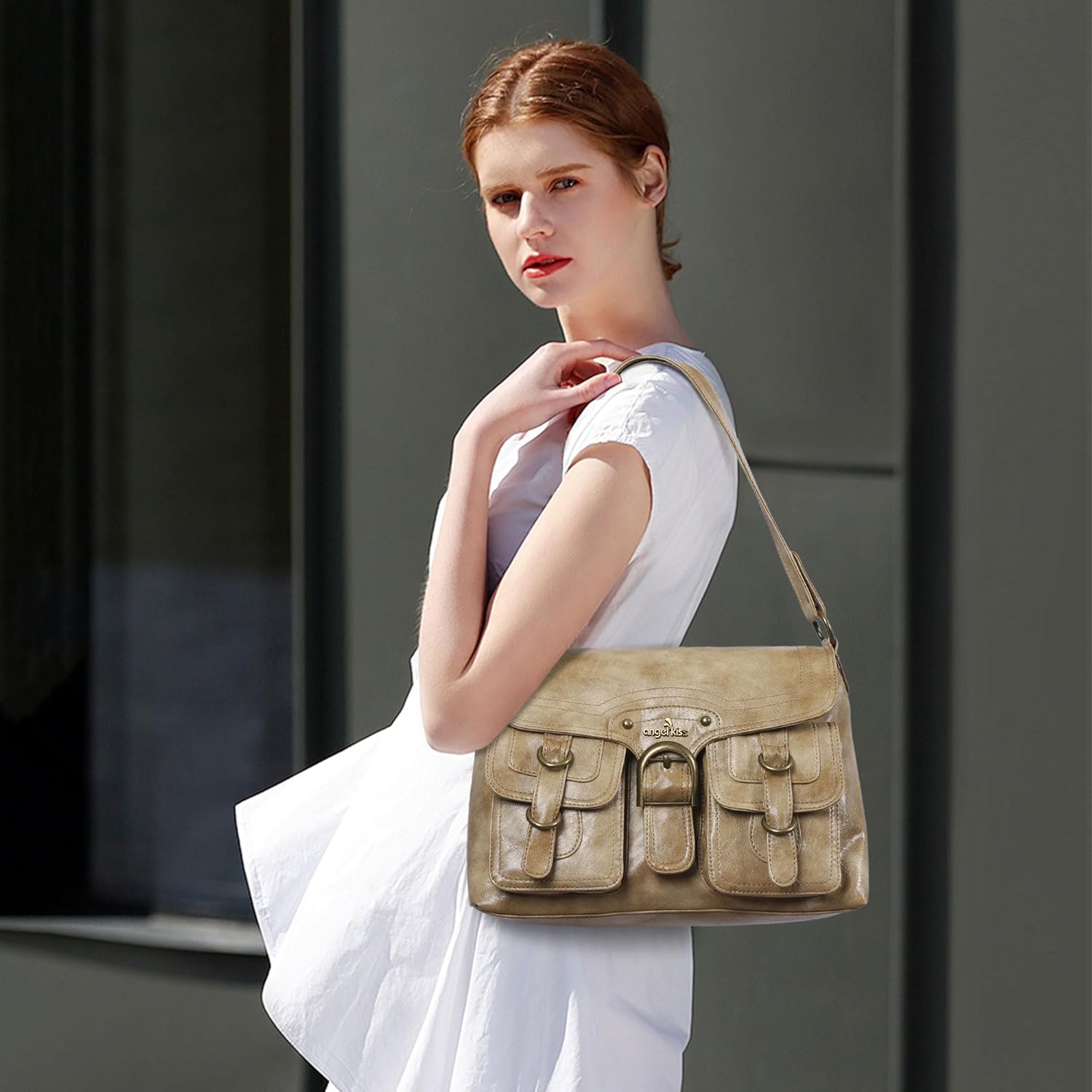 Angel Kiss Purses and Handbags for Women,Vegan Leather Hobo Purses Crossbody Hobo Bag Tote Satchel Handbags - Image 2