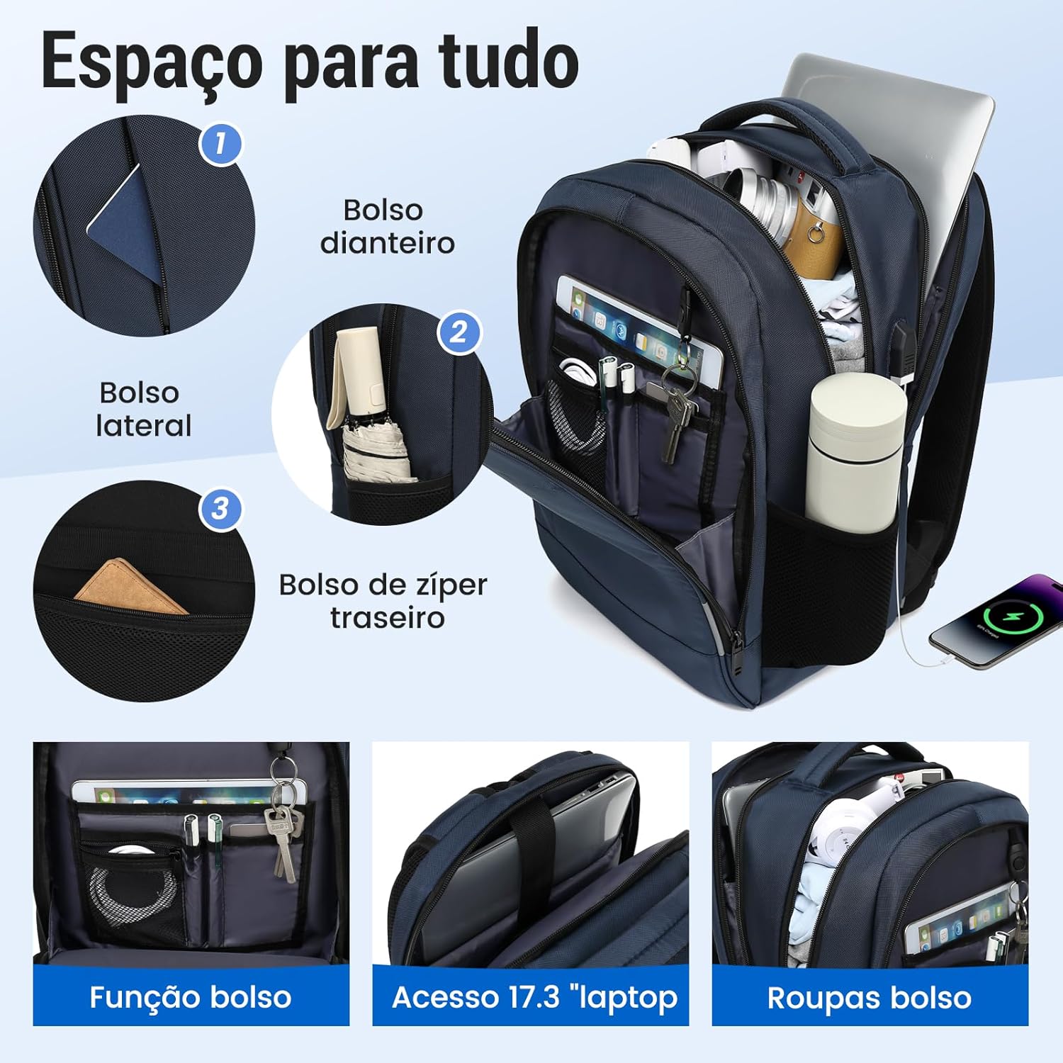 Mochila Grande para Notebook 17.3 Masculina Feminina,Mochila Backpack Executiva Antifurto, Reforçada, Saídas USB,Impermeável, Escolar, Faculdade, Trabalho,Viagem,Presente em promoção! Veja a oferta e mais achadinhos de Bolsas 4 Hoje é o melhor dia para comprar Mochila Grande para Notebook 17.3 Masculina Feminina,Mochila Backpack Executiva Antifurto, Reforçada, Saídas USB,Impermeável, Escolar, Faculdade, Trabalho,Viagem,Presente com aquele preço maroto! Promoção! Aproveite a oferta! 4