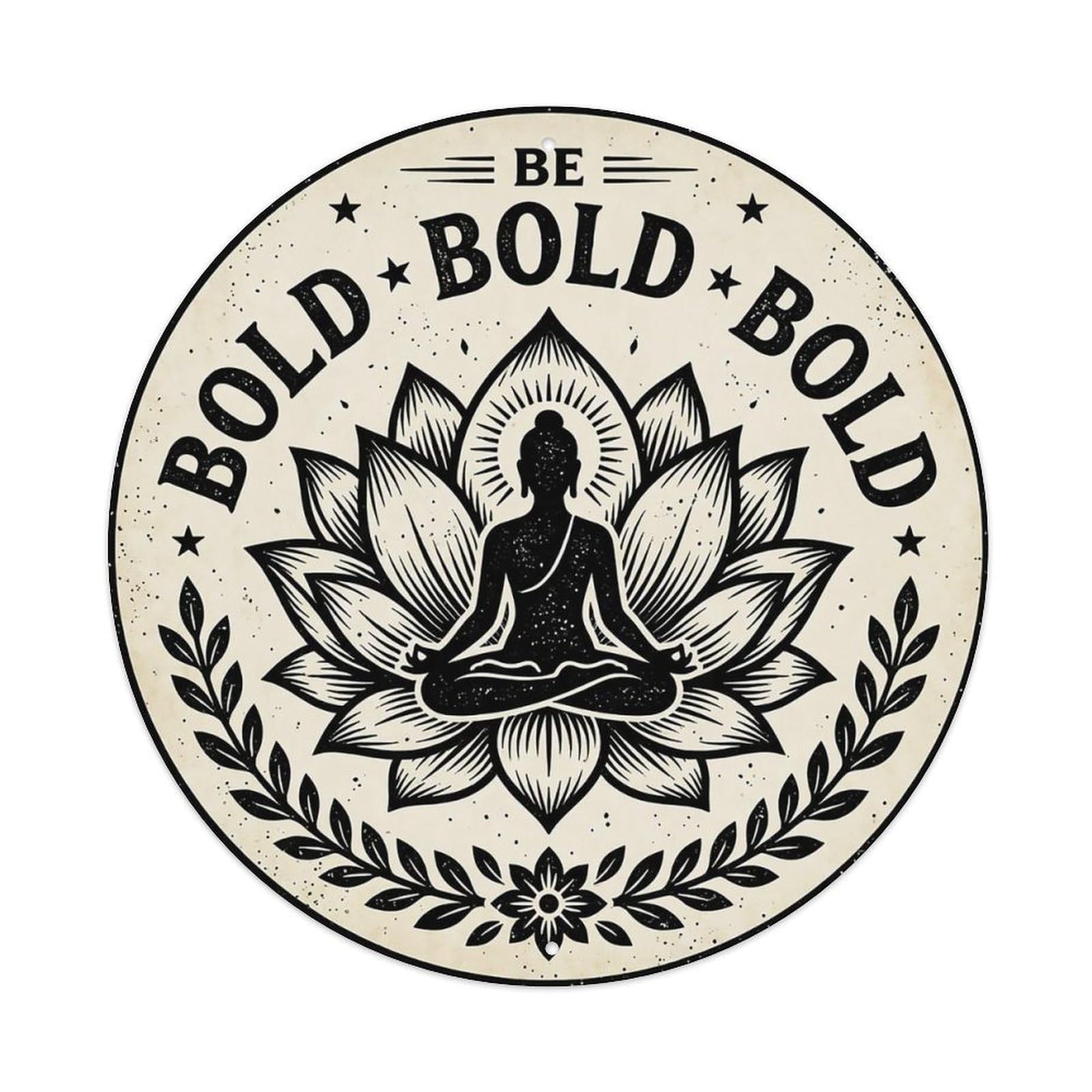 Zen Flower Meditation Den Bold Metal Tin Sign