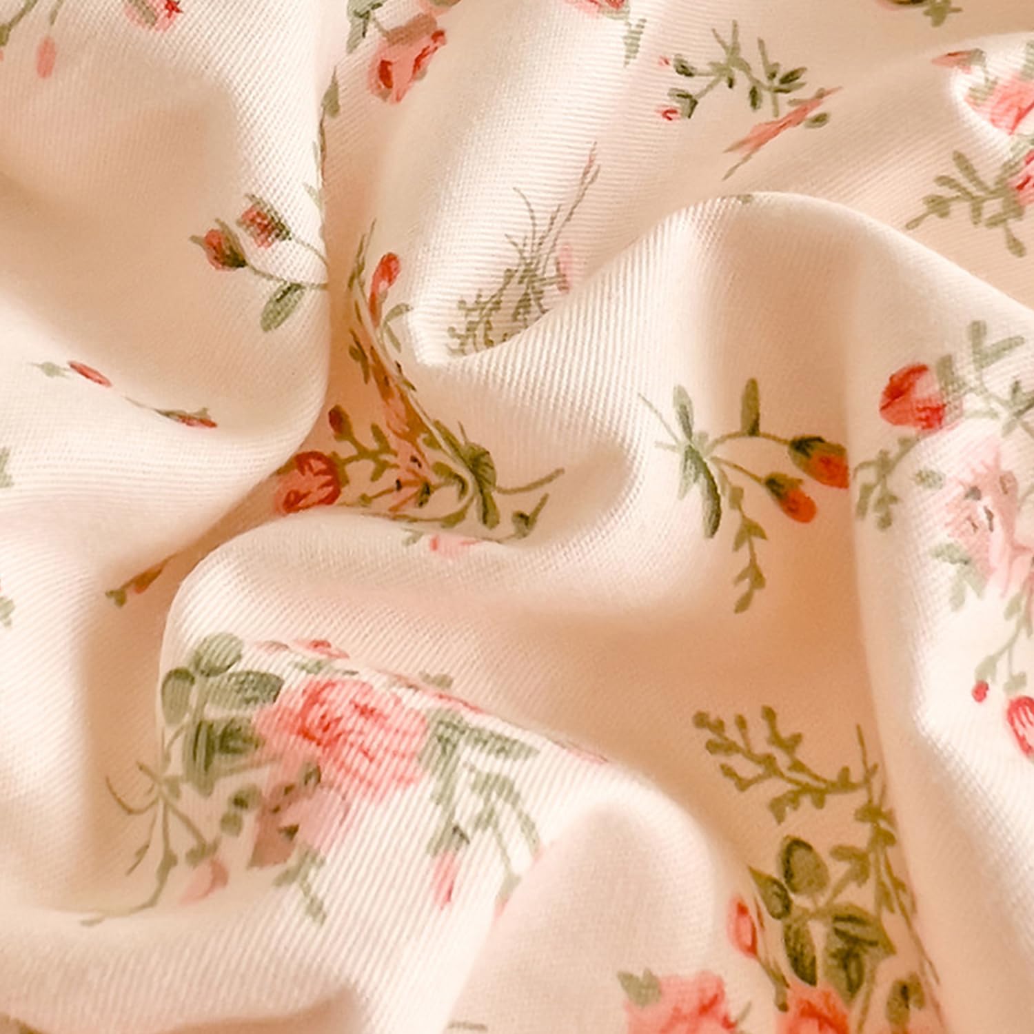 Bildenly Floral Duvet Cover Set Queen Size - White Pink Flower Botanical Bedding With 2 Pillowcases - View #11