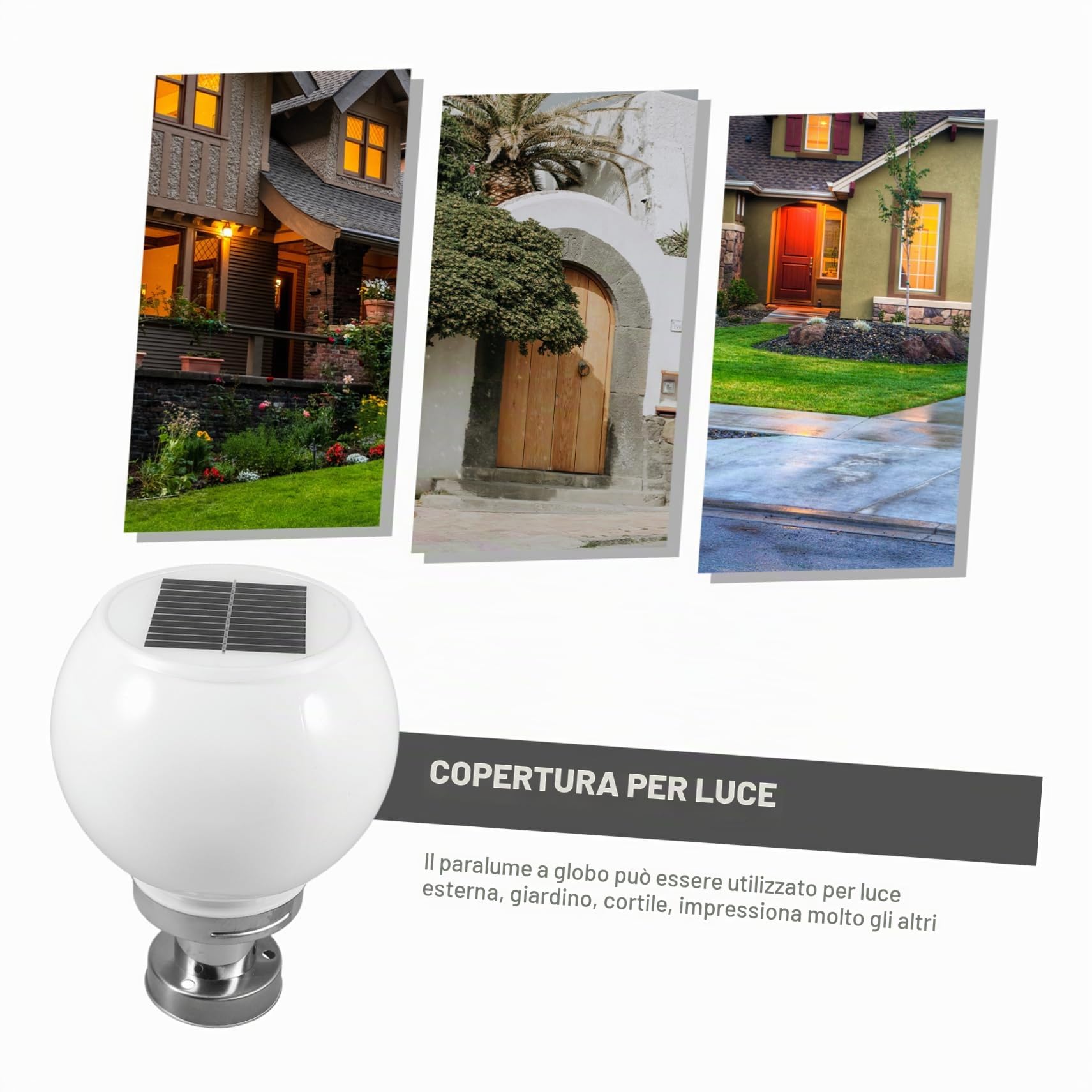 Homoyoyo Luce Da Giardino A Led Ad Energia Solare Lampada Da Esterno Con Sensore Di Movimento Facile Da Installare Rotonda Da 200 Mm Elegante Argento