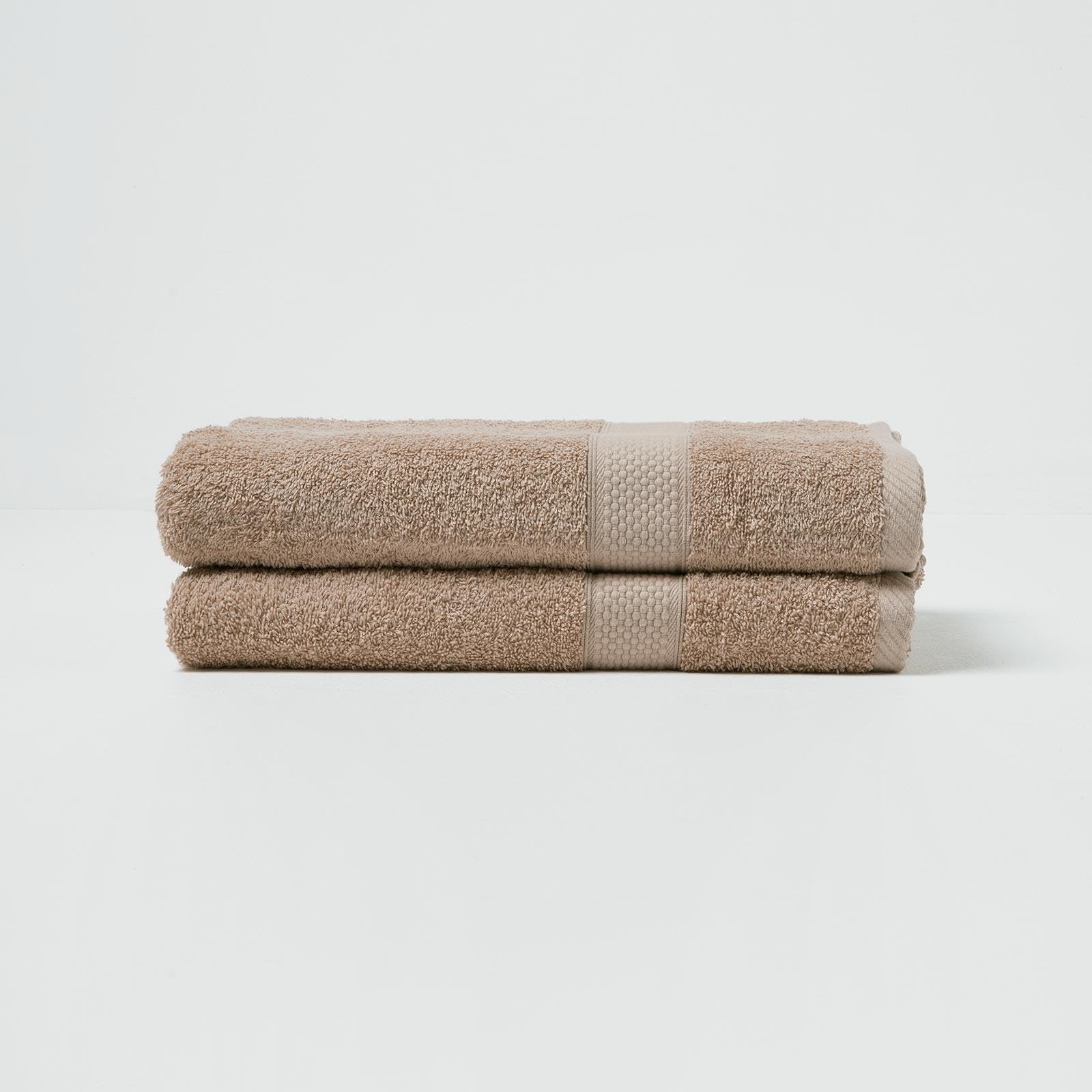 Homescapes Stone Turkish Cotton Set Of 2 Bath Towels Super Soft Thick & Absorbent 500 Gsm Towel Heavy Weight For Everyday Luxury