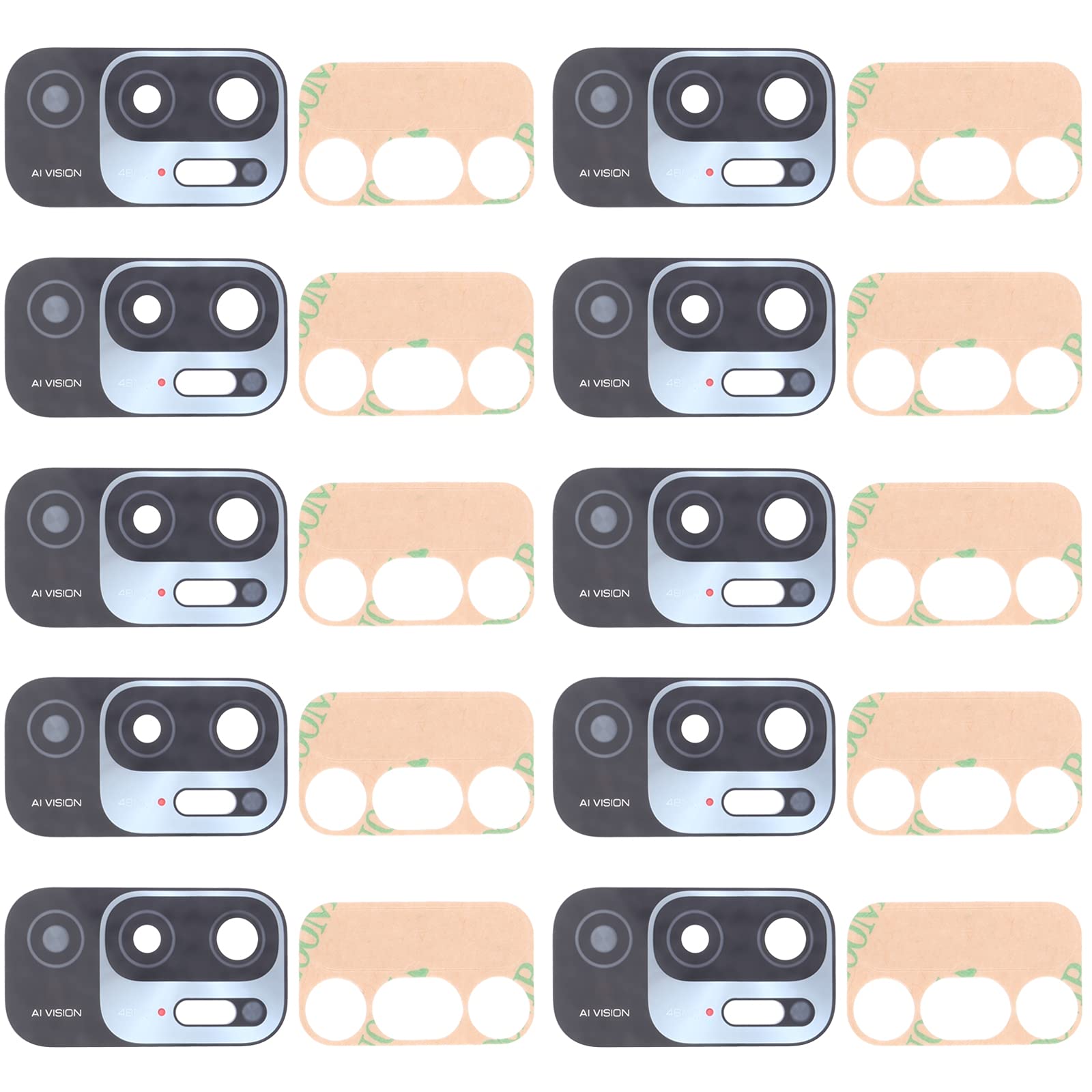 10 PCS Back Camera Lens for Xiaomi Redmi Note 10 5G