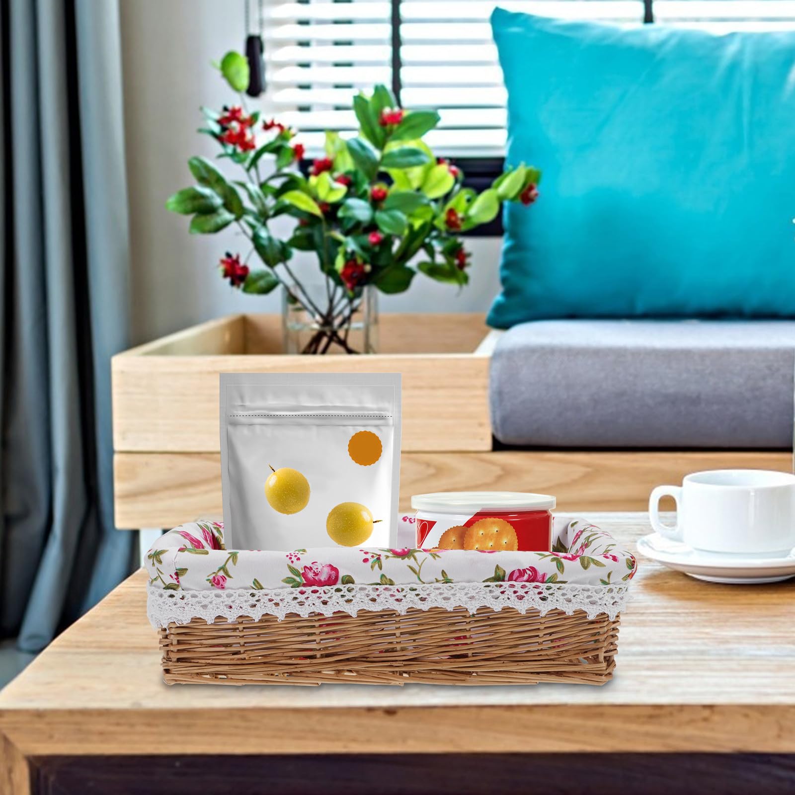 UPKOCH Geflochtener Korb aus Stoff für Obst und Snacks mit Verschiedenen Farben für Bäckerei und Kuchenladen als Praktischer Küchenkorb zur Aufbewahrung