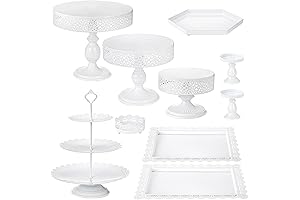 Peohud 10 Pieces White Cake Stands | Sophisticated Wedding Dessert Table Display Set