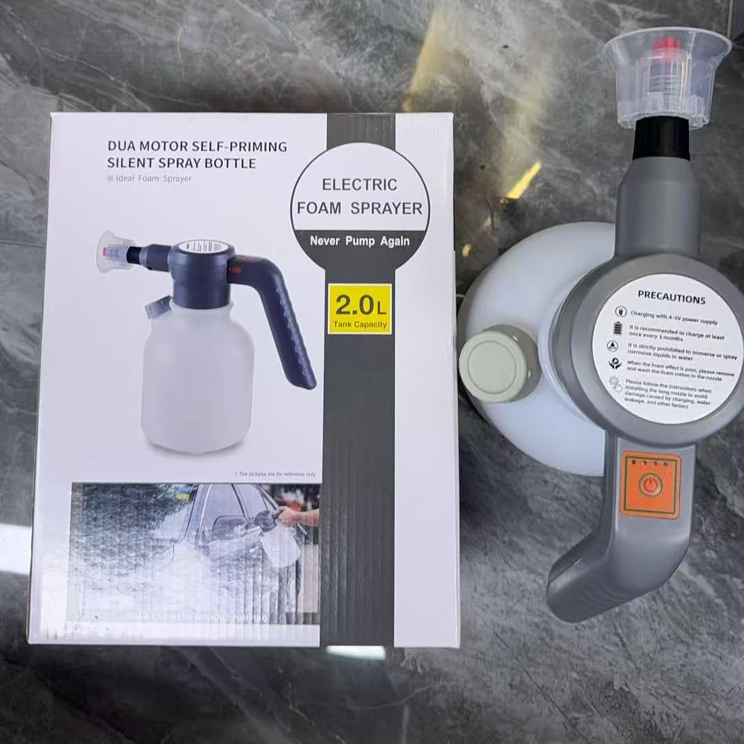 Rechargeable Foam Sprayer – Electric Car Foam Washer, 2L High Pressure Sprayer, Electric Foamer Sprayers, Multi Purpose Tool for Details, Indoor Outdoor Kitchen Garden Use