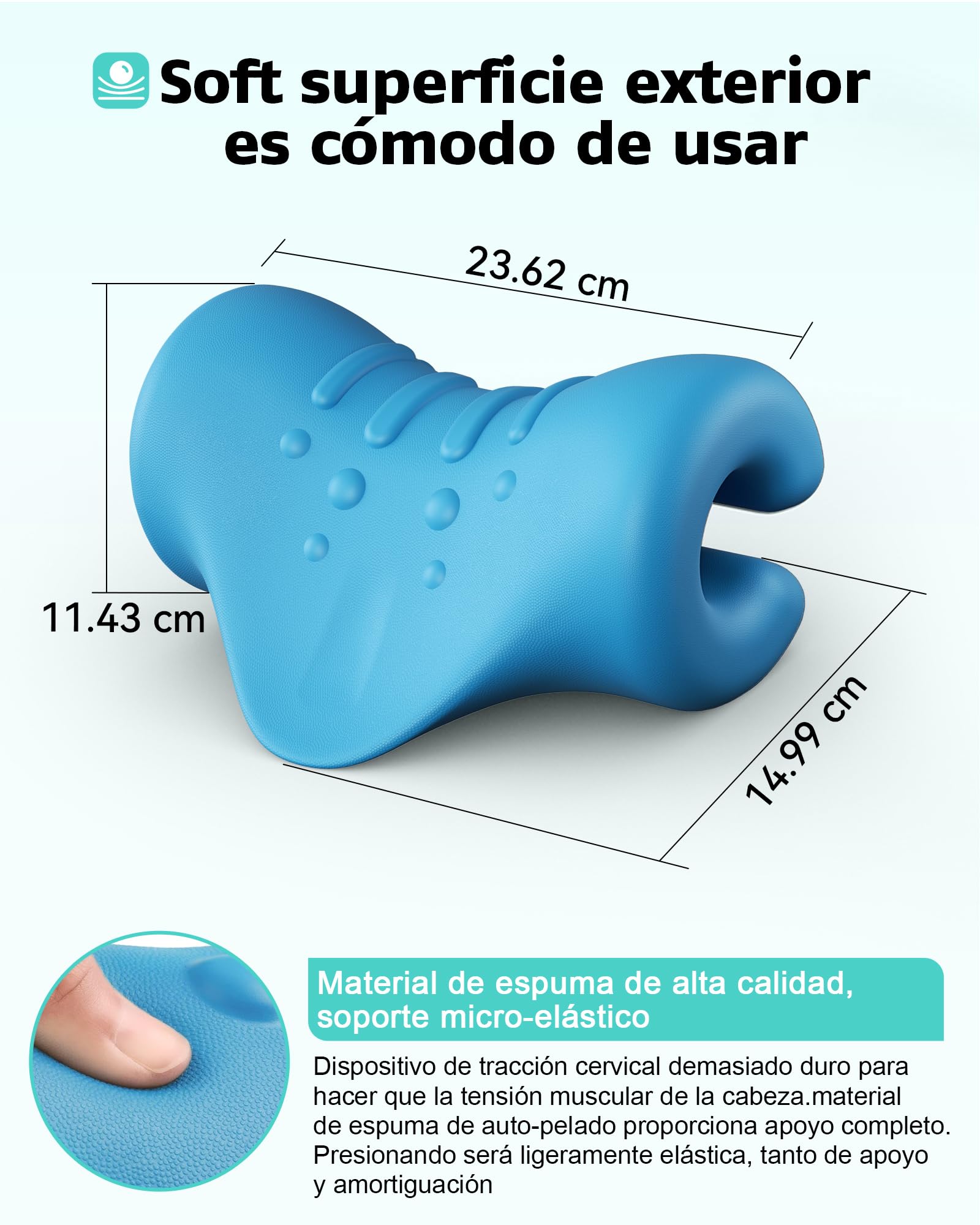 Almohada Cervical Ortopédica para Aliviar Dolor de Cuello, Camilla de Estiramiento Cervical para Hombros y Vértebras, Corrector de Postura para Casa/Oficina