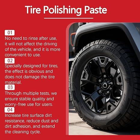Car Tire Shine With Sponge, 100g Tire Polishing Paste, Tires Coating Paste Rapid Acting, Auto Wheel Polishing Pastes With Applicator, Wheel Scratch Repair Care Wax, For Sedan, SUV, Motorcycle