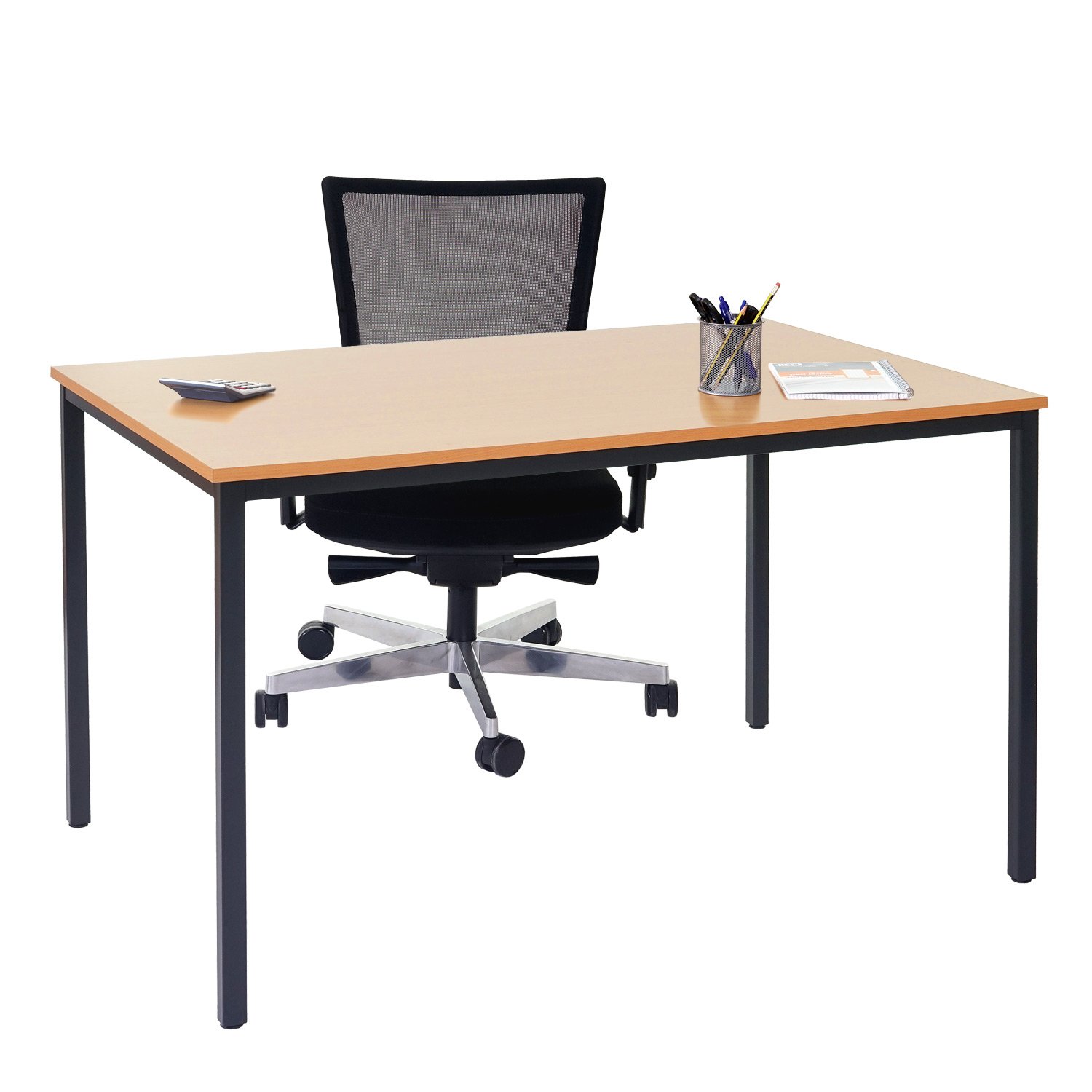 Mendler Scrivania Tavolo Ufficio conferenza Braila MDF 80x120x75cm Legno Chiaro