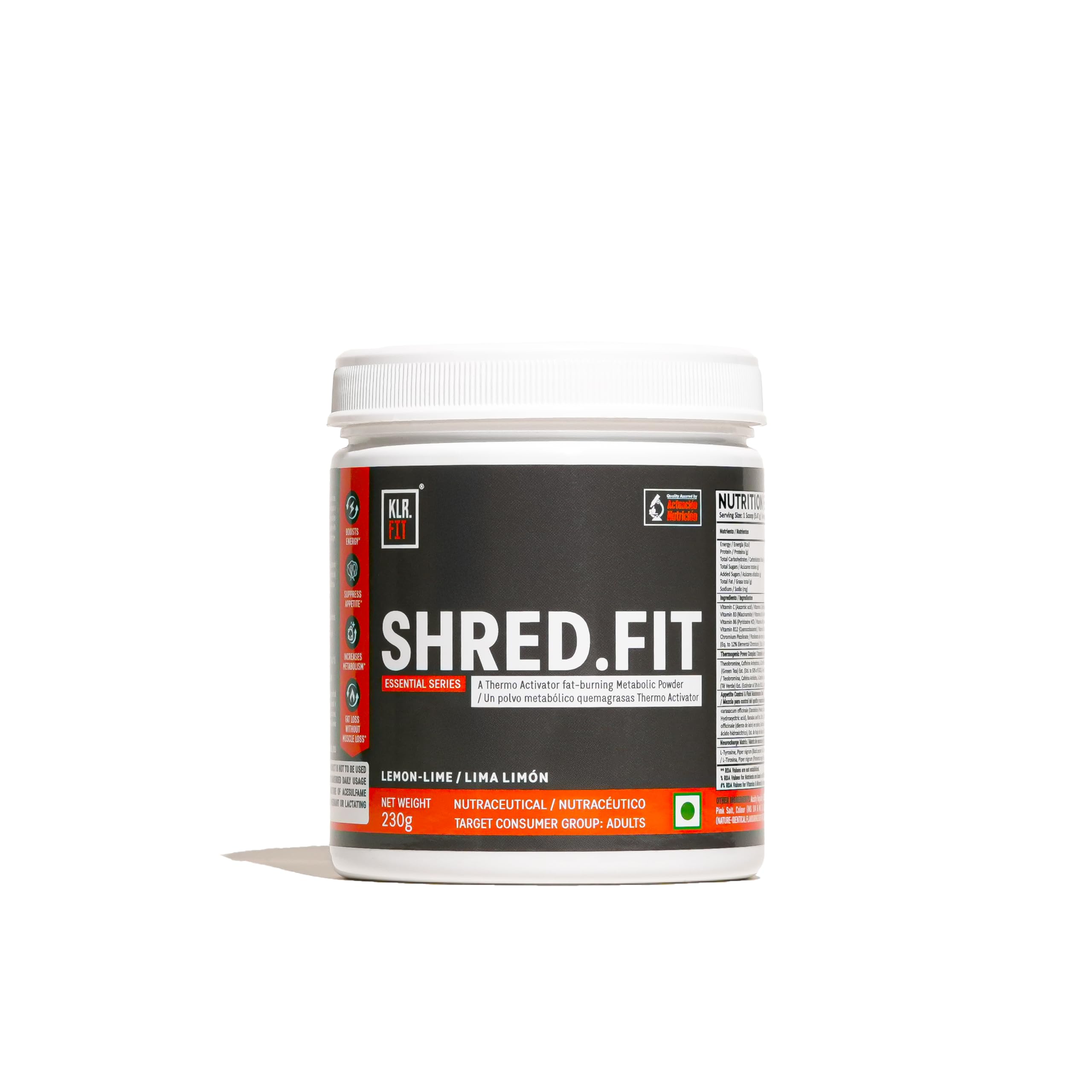 Klr.Fit Shred.Fit Fat Burner | Boosts Metabolism & Thermogenesis | Appetite Suppressant for Men & Women.(Lemon Lime)-image-35